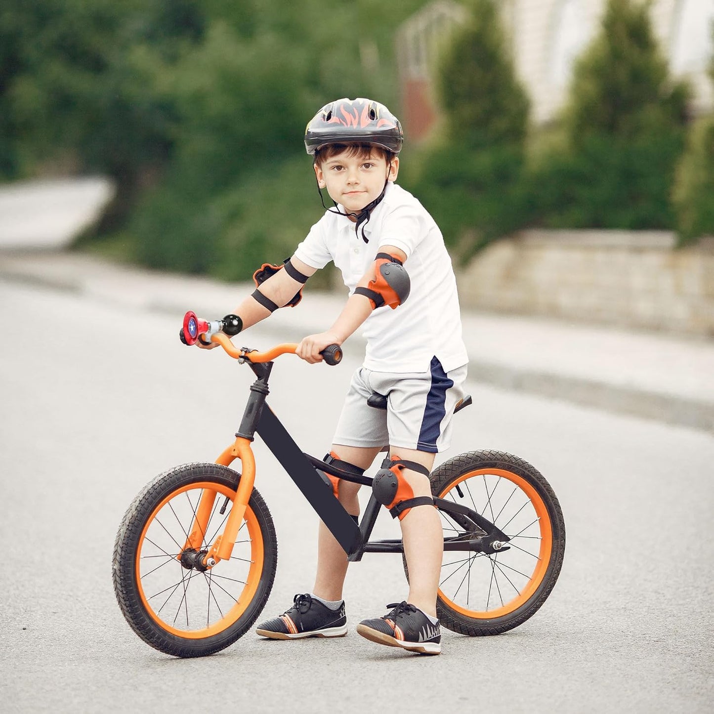 Kids Bike Horn, Bike Bell for Kids, Bicycle Bell for Girls Boys (Black&Red)