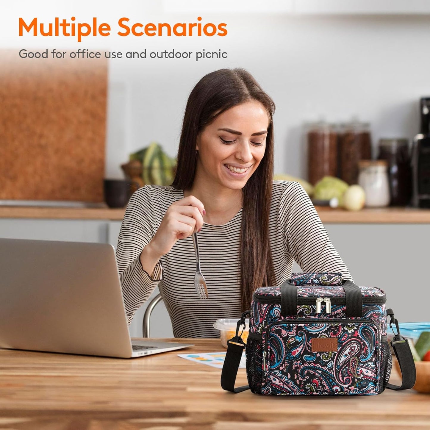 Lifewit Large Lunch Bag for Adults, 24-Can 15L Insulated Lunch Box Leakproof Soft Cooler Cooling Tote for Men Women, Waterproof Reusable Cooler Bags for Work Office Outdoor Picnic Camping, Black