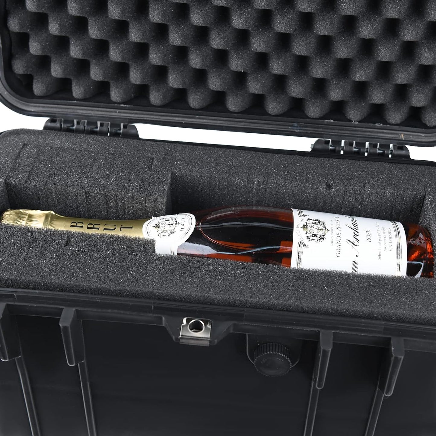 MEIJIA Portable Waterproof Protective Hard Case,Camera Case with Customizable Fit Foam Inserted, Elegant Black (9.17"x 7.56"x4.33")