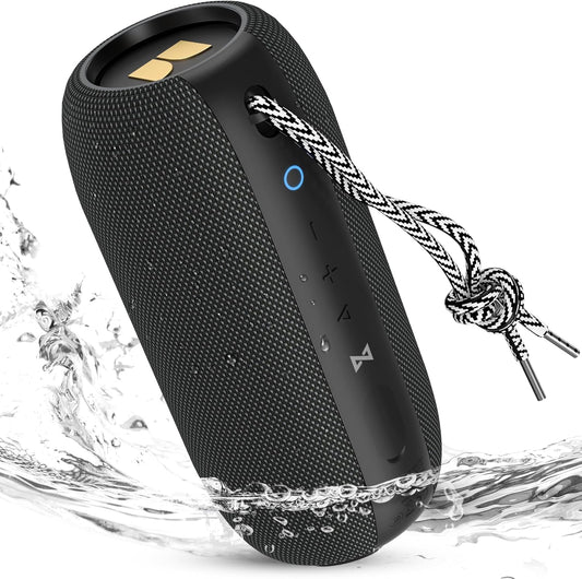 Monster S320 Bluetooth Speaker, Portable Bluetooth Speaker, 40W True Wireless Speaker,360° Stereo Sound Effect,IPX7 Waterproof Speaker, 32 Hour Playing Time,Suitable for Outdoor Speaker, Black