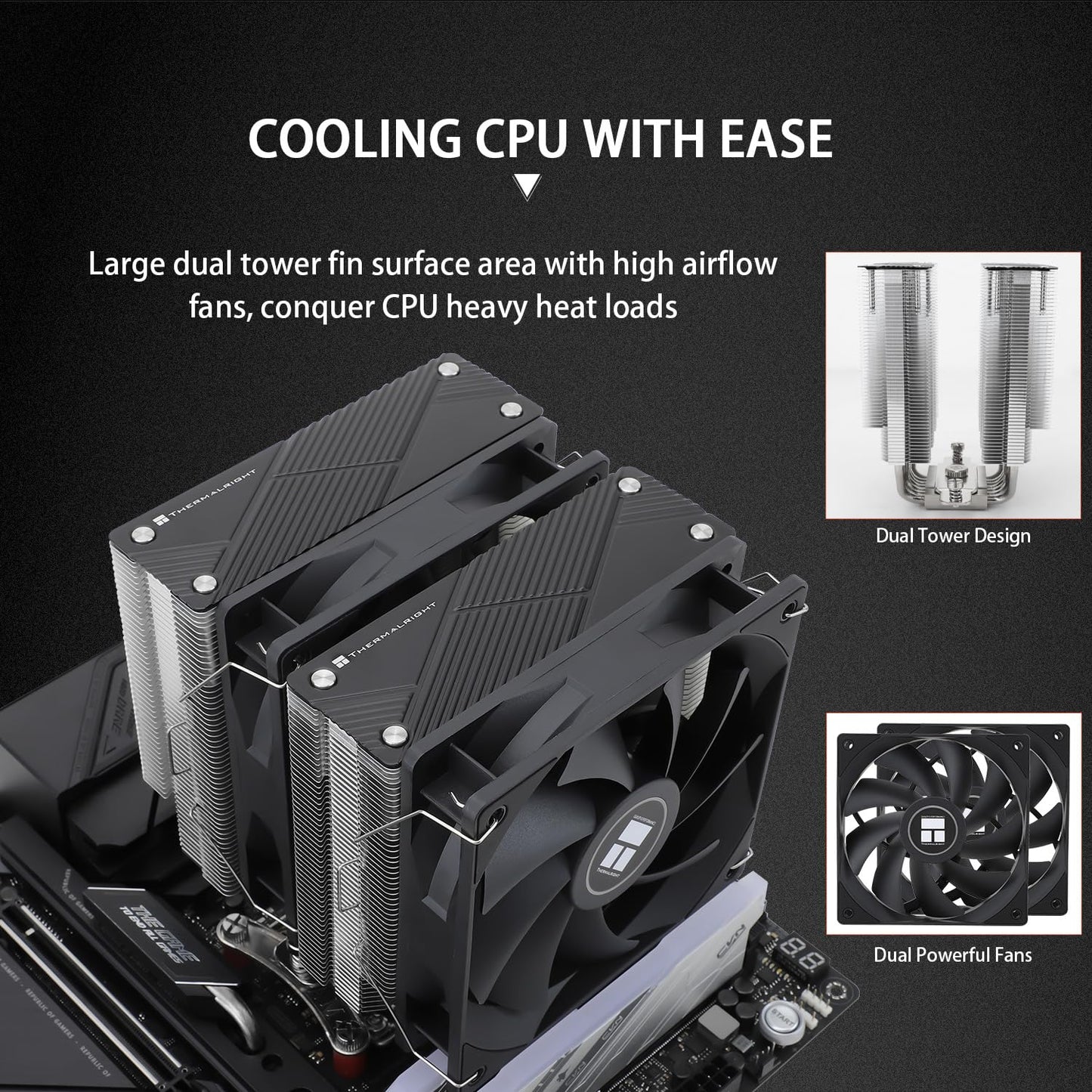 Thermalright Phantom Spirit 120 CPU Cooler,7×6mm Heat Pipes CPU Air Cooler,Dual PWM Fan Computer Cooling,1500RPM Speed,for AMD AM4 AM5/Intel 1700/1851/1150/1151/1200/17XX/2011