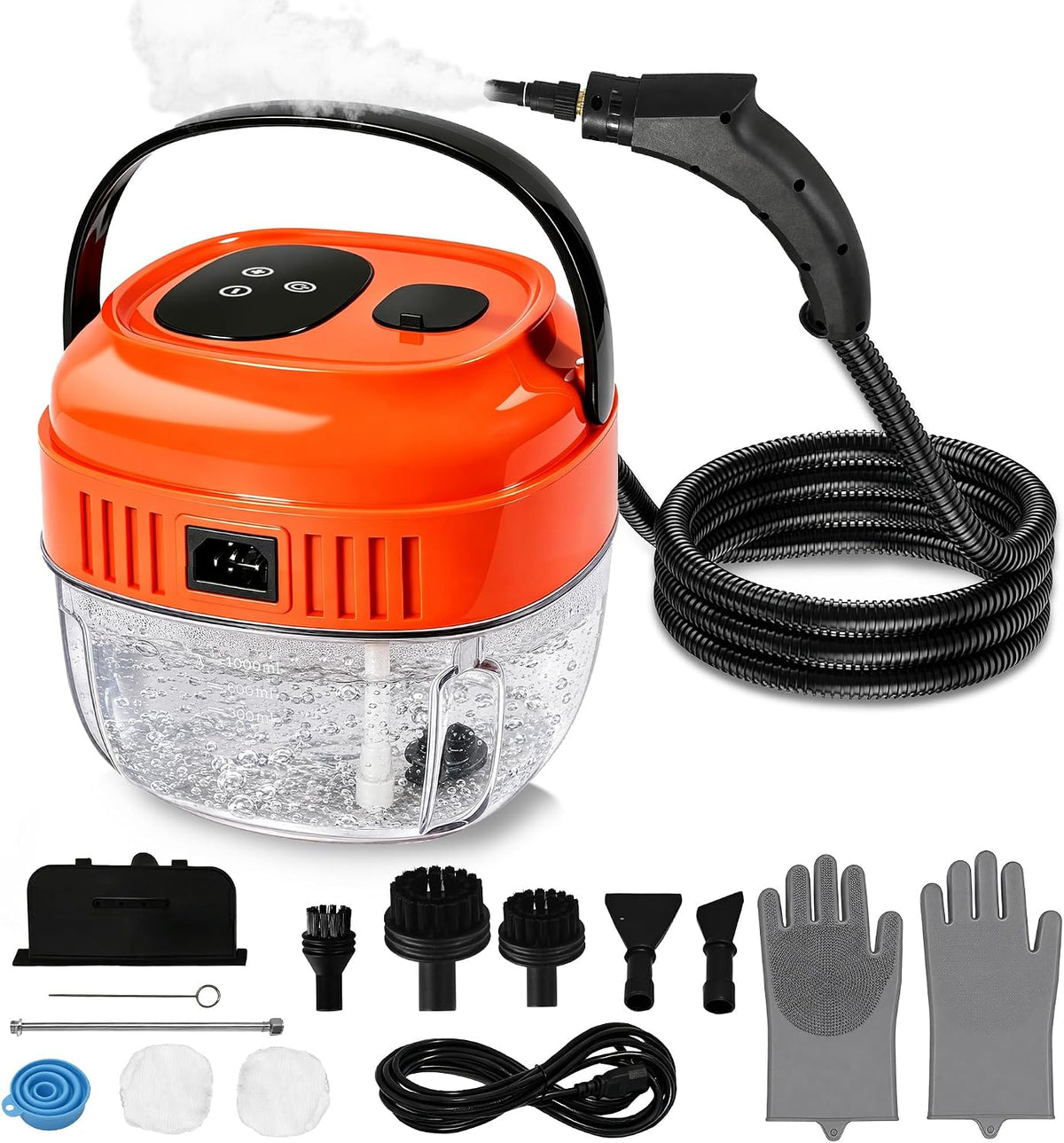 Steam Cleaner Handheld 6 Level Adjustable Steam 1700ML Tank 13s Heat-Up