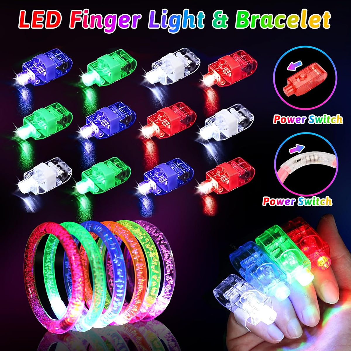 156Pcs Glow In The Dark Party Supplies for Kids/Adults, Light Up Accessories LED Bracelet Necklaces Glasses Headband Glow Sticks Bulk Party Pack Neon Disco Birthday Pool Summer Party Decorations
