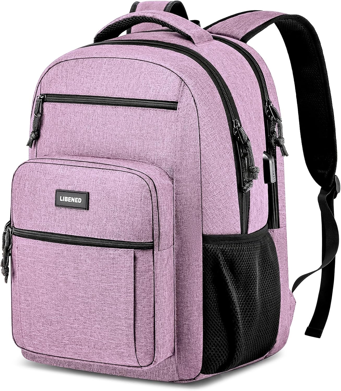 School backpack for Teen Boys, Backpack for Men,15.6 inch Laptop Backpack with USB Charging Port, Large Computer Bookbag with Compartments, Ergonomic Straps, Black