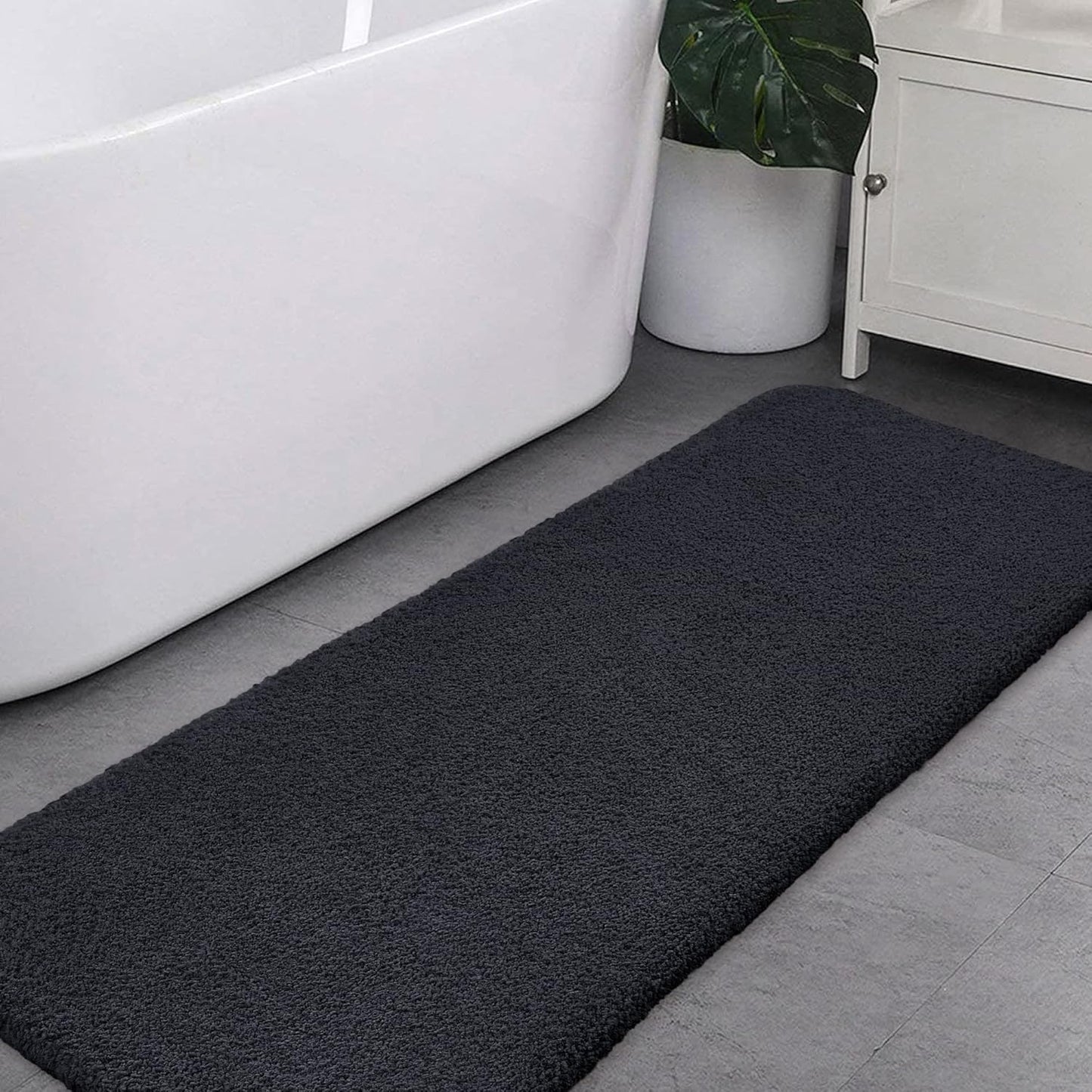 Bathroom Rugs Set 2 Pieces - Bath Rugs Ultra Soft Absorbent Non-Slip Fluffy Thick Microfiber Cozy Bath Mats Set for Tub Shower Bathroom Floors Accessories, 20"x32" & 16"x24" Set of 2 (Beige)