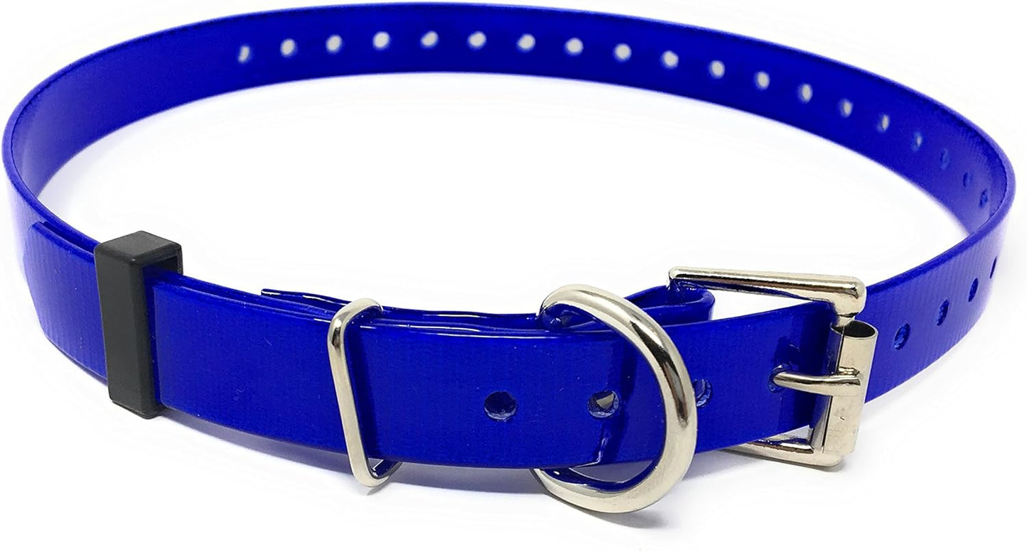 Sparky PetCo Compatible 3/4" Waterproof Biothane Replacement Roller Buckle Dog Collar E Collar Garmin SportDogs (Blue)