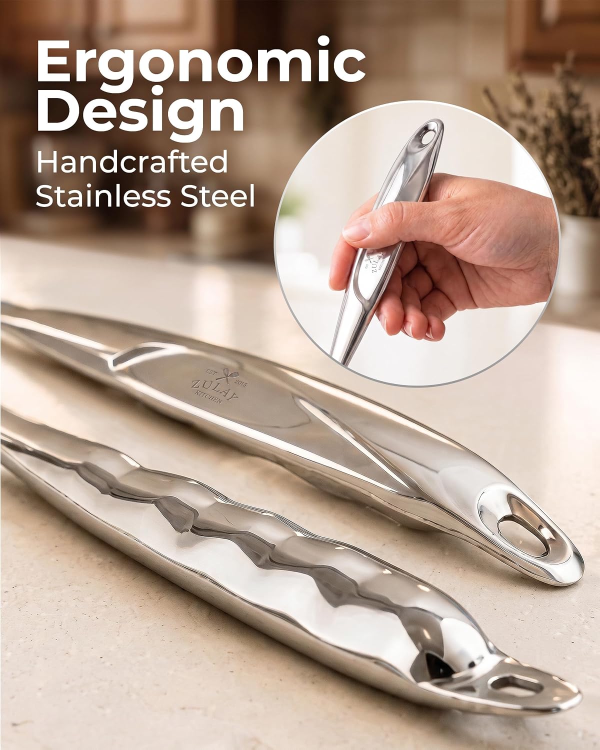 Zulay Kitchen Stainless Steel 8 Piece Cooking Utensil Set