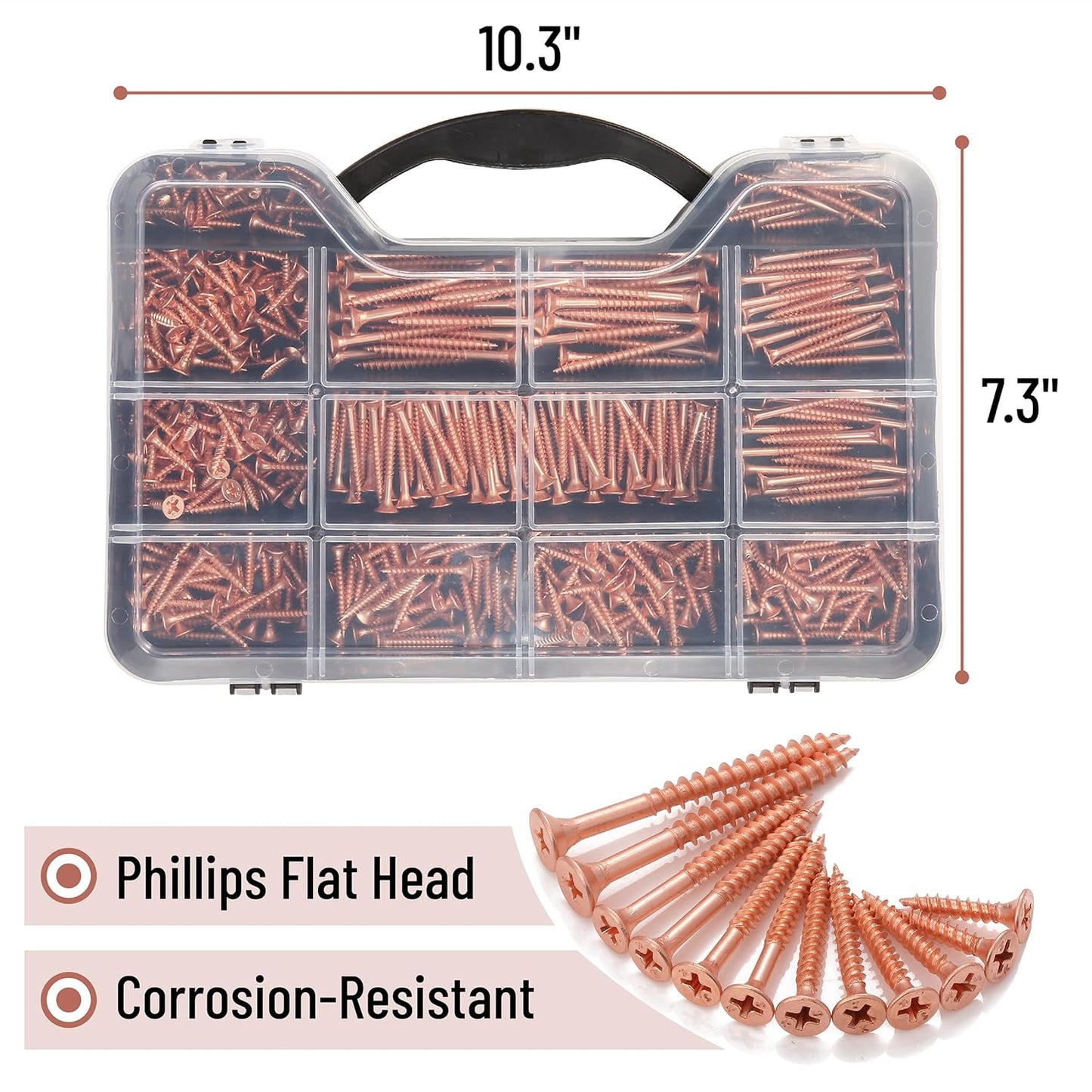 Mr. Pen Wood Screws Assortment Kit, 152 Pcs, Phillips Tips, Wood Screws, Screws, Assorted Screws, Screws Set, Flat Head Screws, Assorted Wood Screws, Screws Assortment, Screw Set Assortment