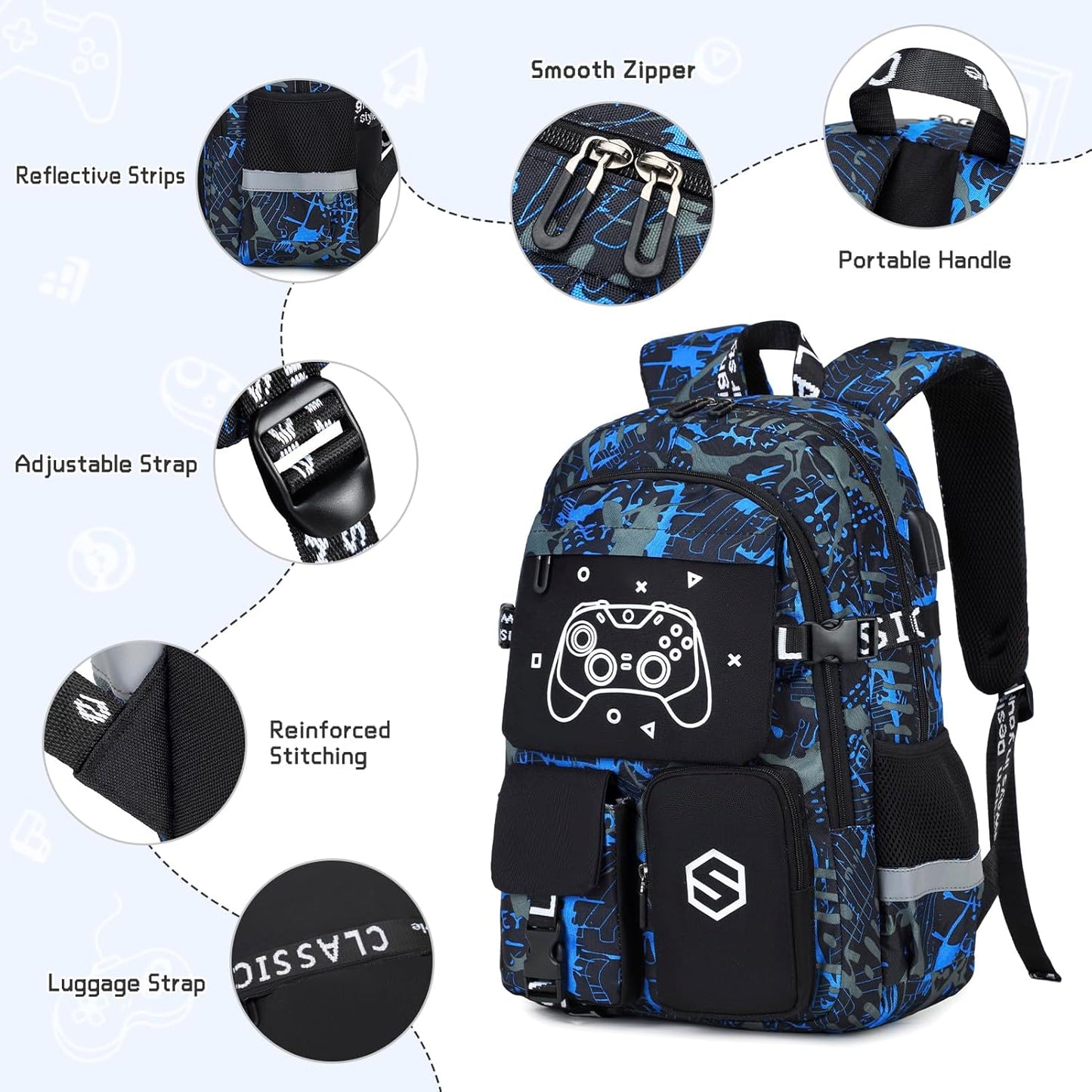 Scothen Cool Luminous School Backpacks for Boys
