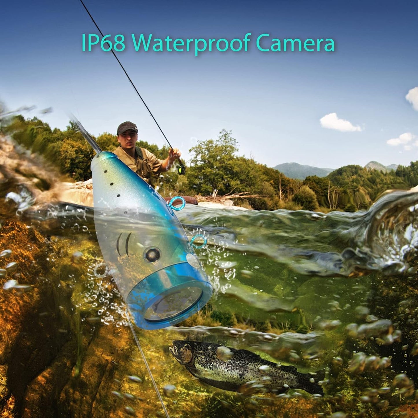 1200TVL Underwater Fishing Camera Fish Finder with 12 IR L-EDS 7Inch/9Inch LCD Display 15M/30M/50M Cable IP68 Waterproof for Sea Lake Boat Ice Fishing JOYID