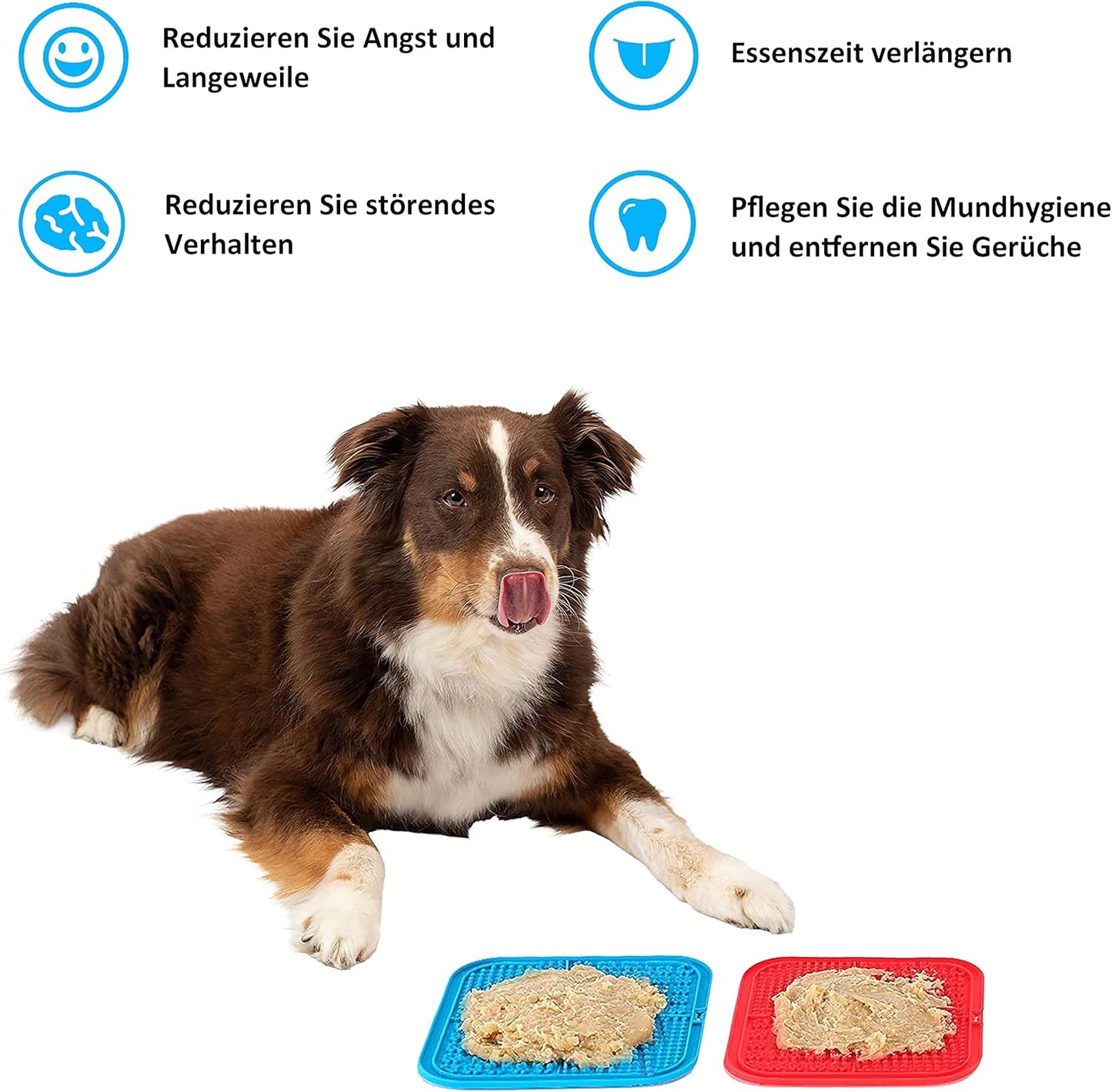 2 Pack Licking Mat for Dogs & Cats with Suction Cups, Dog Slow Feeder Lick Pat for Anxiety Relief, Dog Toys Feeding Mat for Butter Yogurt Peanut, Pets Bathing Grooming Training Mat