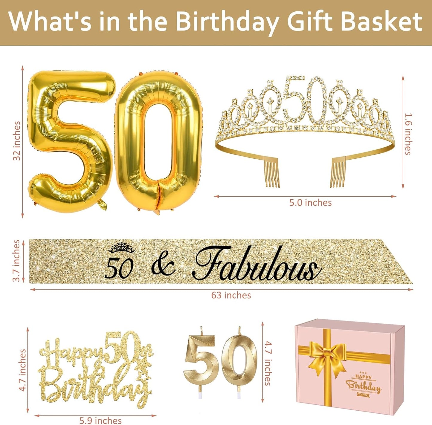 65th Birthday Decorations for Women, Including 65th Birthday Sash and Crown, Cake Topper and Candles, Number Balloons Rose Gold, 65 Year Old Gifts for Women