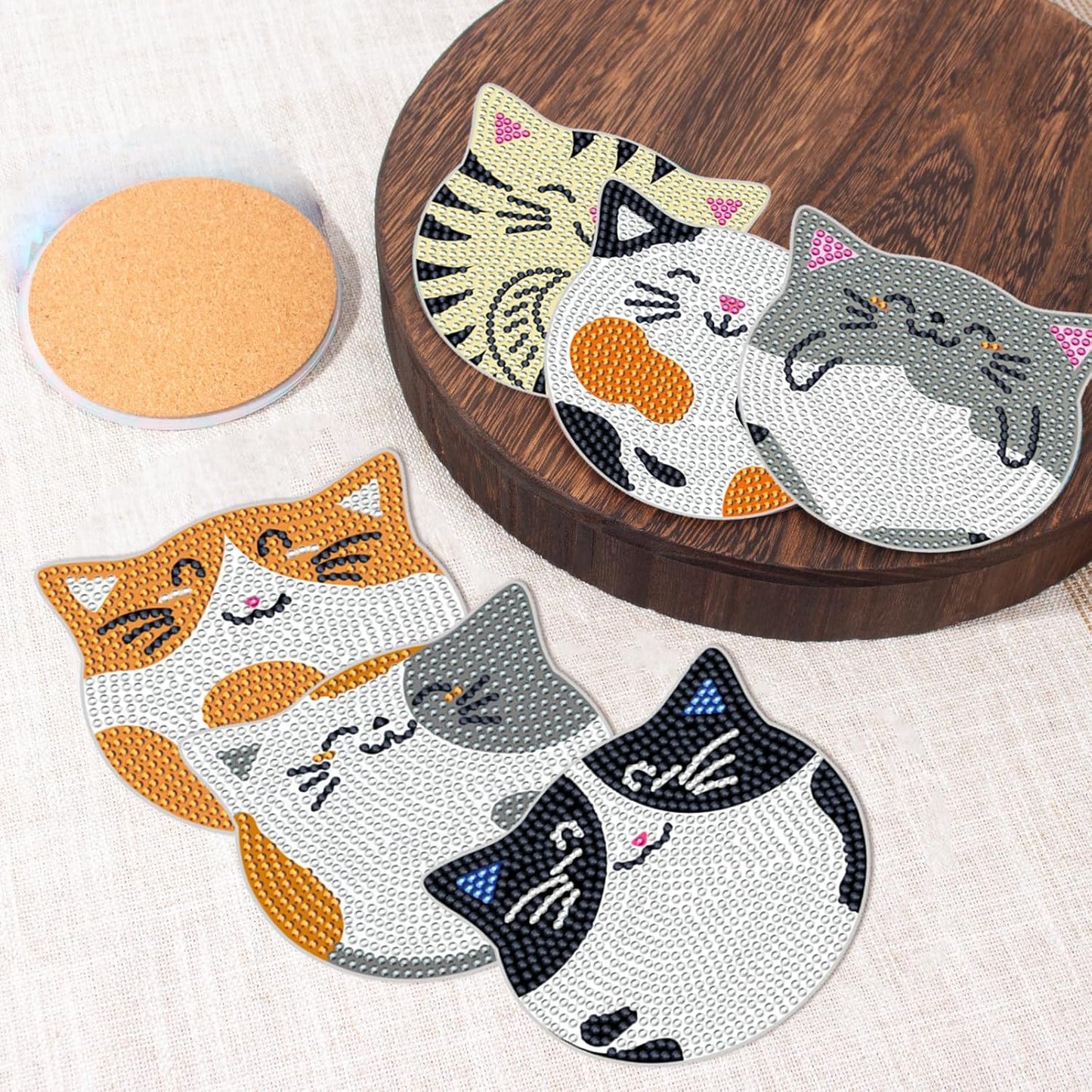 Purilite Select Cat Diamond Art Coasters Kit