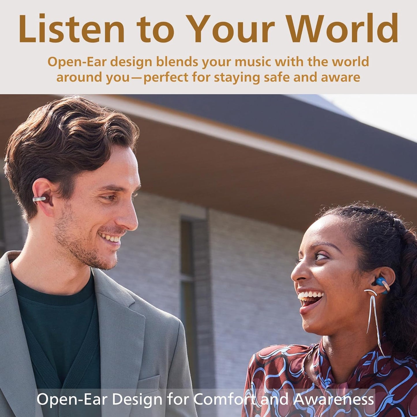 JVC nearphones Open Ear-Cuffs Wireless Headphones with Clasp Mechanism, Multipoint, Single Ear use, BT 5.3, Long Battery Life (up to 24 Hours) - HA-NP1T-A Teal Blue