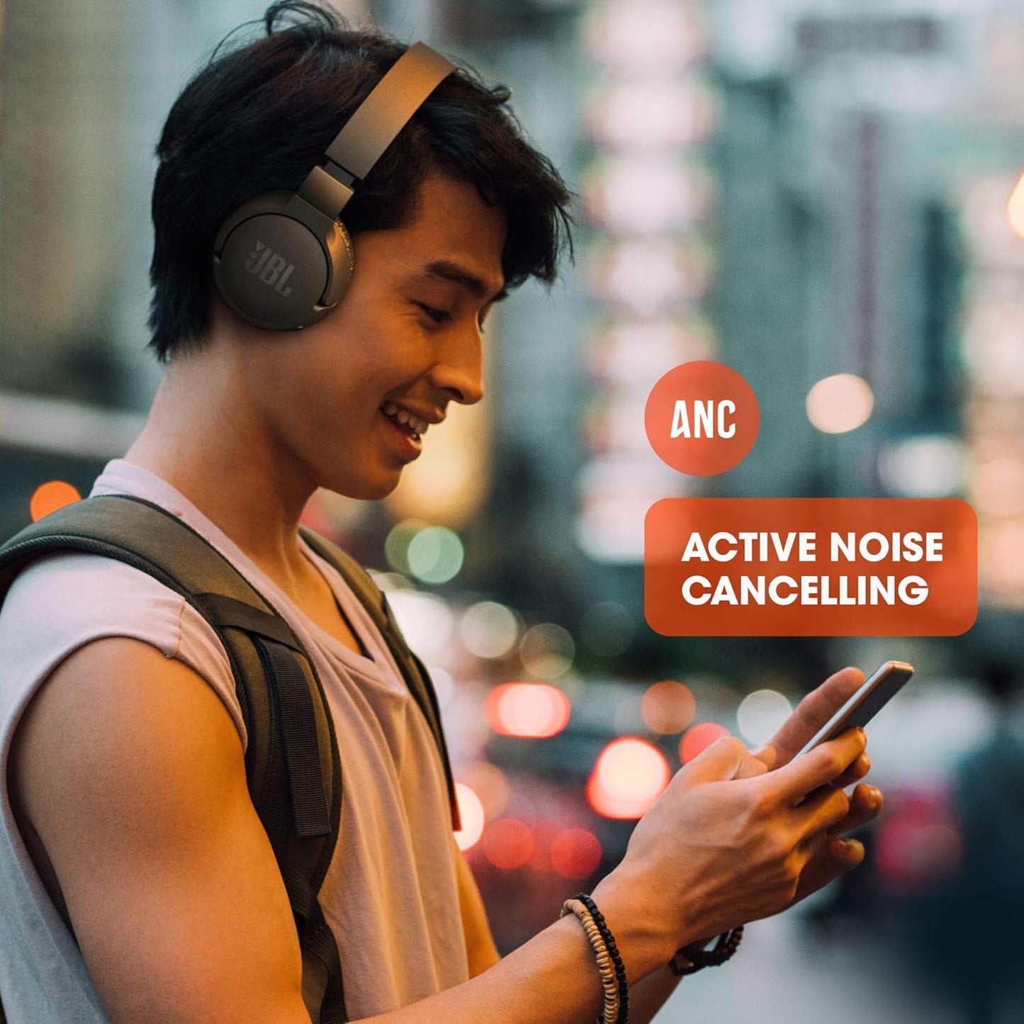 JBL Tune 670NC - Adaptive Noise Cancelling with Smart Ambient Wireless On-Ear Headphones, Up to 70H Battery Life with Speed Charge, Lightweight, Comfortable and Foldable Design (Black)