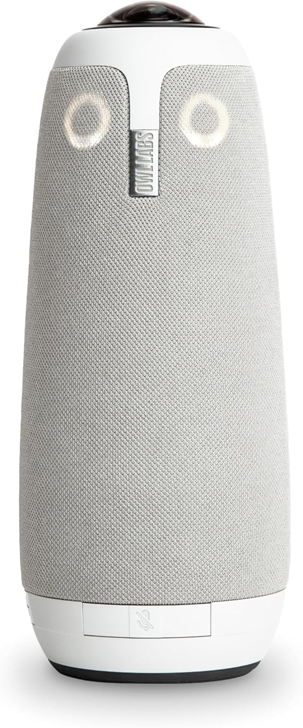Owl Labs Meeting Owl 3-360-Degree 1080p HD Conference Room Camera - AI-Driven Auto Speaker-Tracking - 18-Foot Mic Pickup Radius - Works with Zoom, Microsoft Teams, Google Meet - Plug & Play Setup
