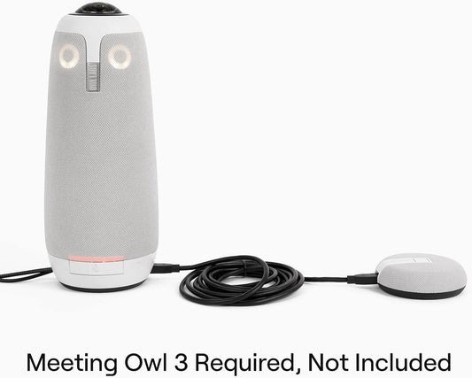 Owl Labs Expansion Mic for Meeting Owl 3 - Extend Audio Reach in Larger Spaces by 8 feet (2.5 Meters) in The Direction of The mic., Grey (EXM100-1000)