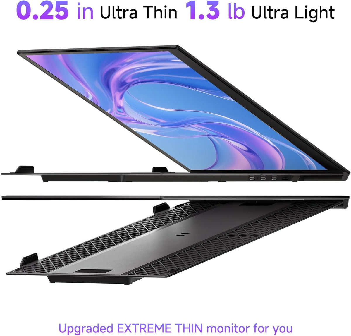 14” Laptop Screen Extender – Portable Dual Monitor IPS FHD 1080P, USB-C & HDMI Plug & Play, Rotatable Travel Display - PuriLite