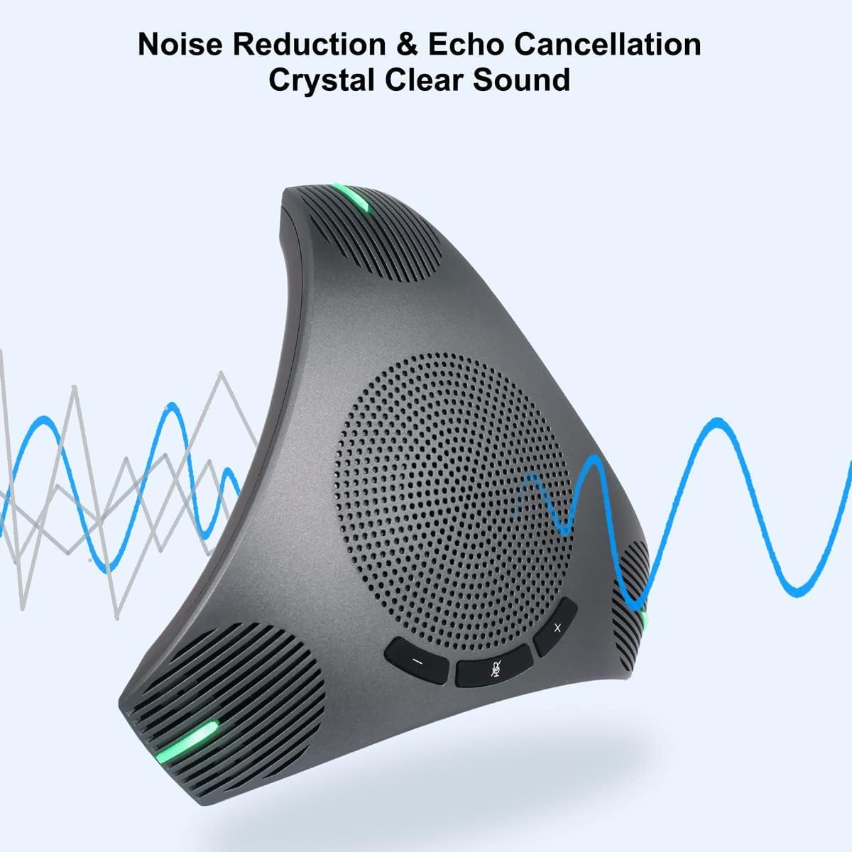 Conference Speaker and Microphone, 360° Omnidirectional Microphone with USB Hub, Noise Reduction/Echo Cancellation USB Speakerphone for 8-10 People Business Conference, Home Office