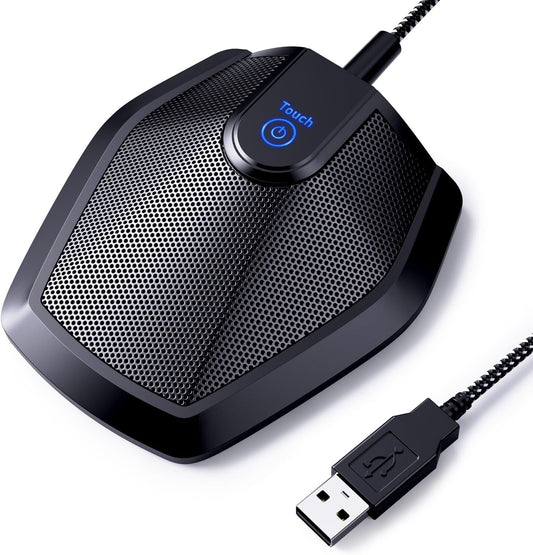 TONOR Conference USB Microphone, Omnidirectional Boundary Condenser PC Mic for Video Conference, Recording, Skype, Online Class, Court Reporter, Plug & Play Compatible with Mac OS Windows PC Computer