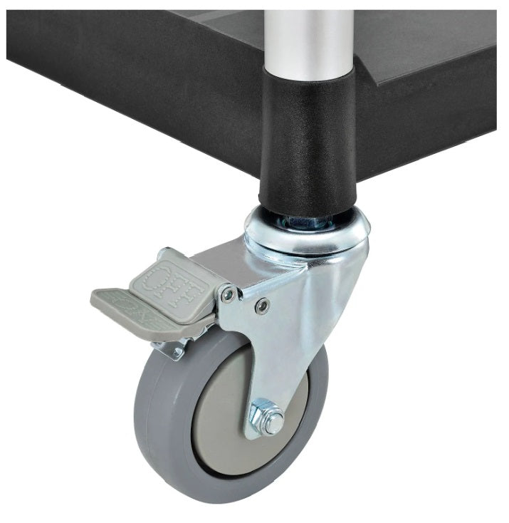 Global Industrial™ Utility Cart, 3 Shelves, 1 Drawer, 440 lb. Cap, 26"L x 17"W x 39"H, Black