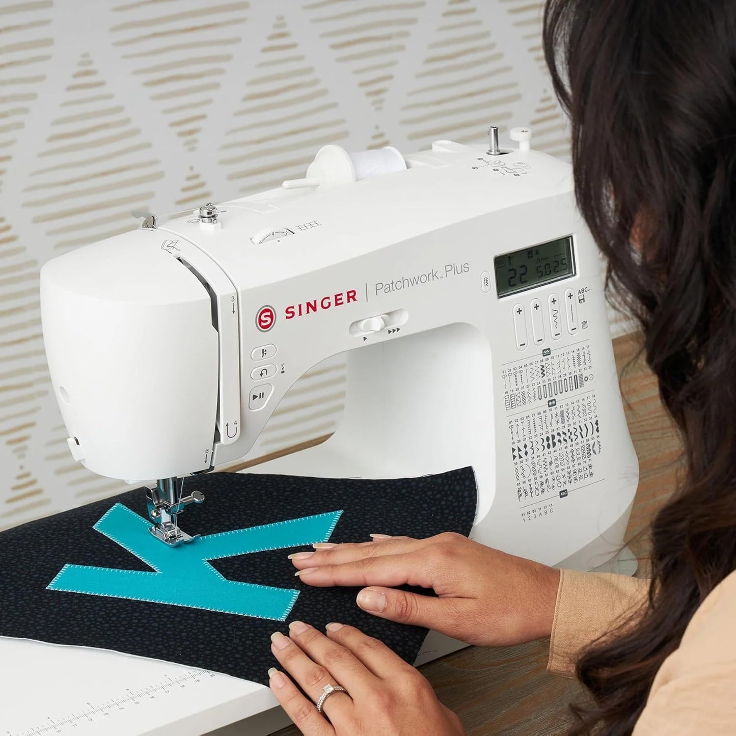 SINGER C5980Q Patchwork Plus Computerized Sewing Machine with 417 Stitches | Sewing Table, Quilting, Extension Table, Speed Control, Needle Up/Down with 200 Accessories | Beginner-Friendly