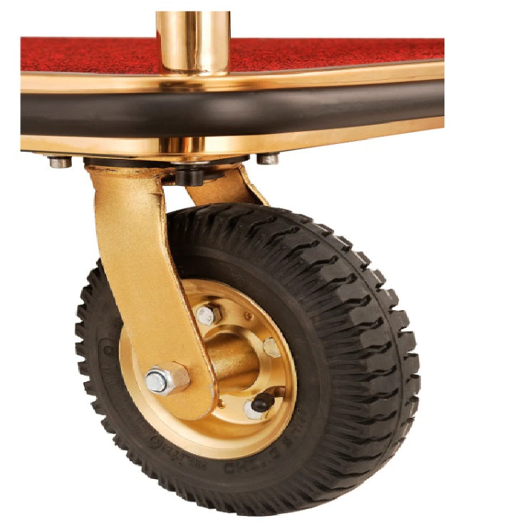 Global Industrial™ Bellman Cart Curved Uprights, 8" Pneumatic Casters, Gold Stainless Steel
