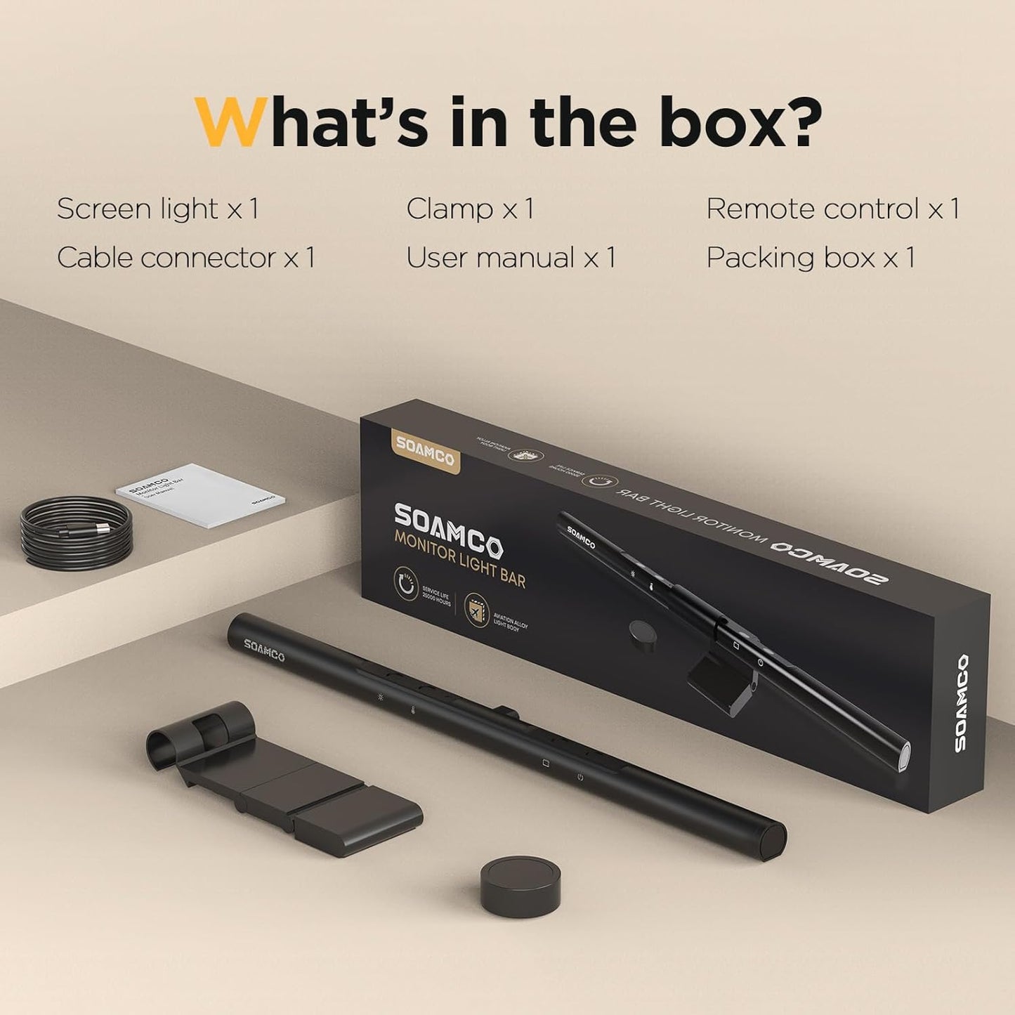 Monitor Light Bar for Computer Screens, USB-C LED Screen Lamp with Wireless Remote, Auto-Dimming, Adjustable Brightness and Color Temperature, No-Glare Eye-Care Design - PuriLite