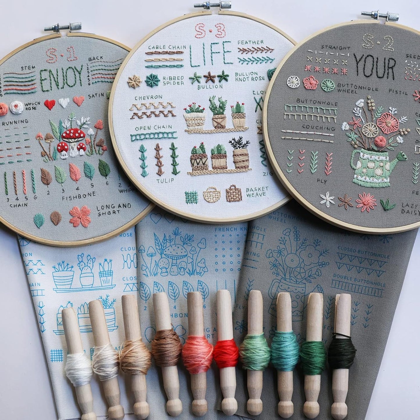 Purilite Select 3 Pack Beginner Embroidery Kits