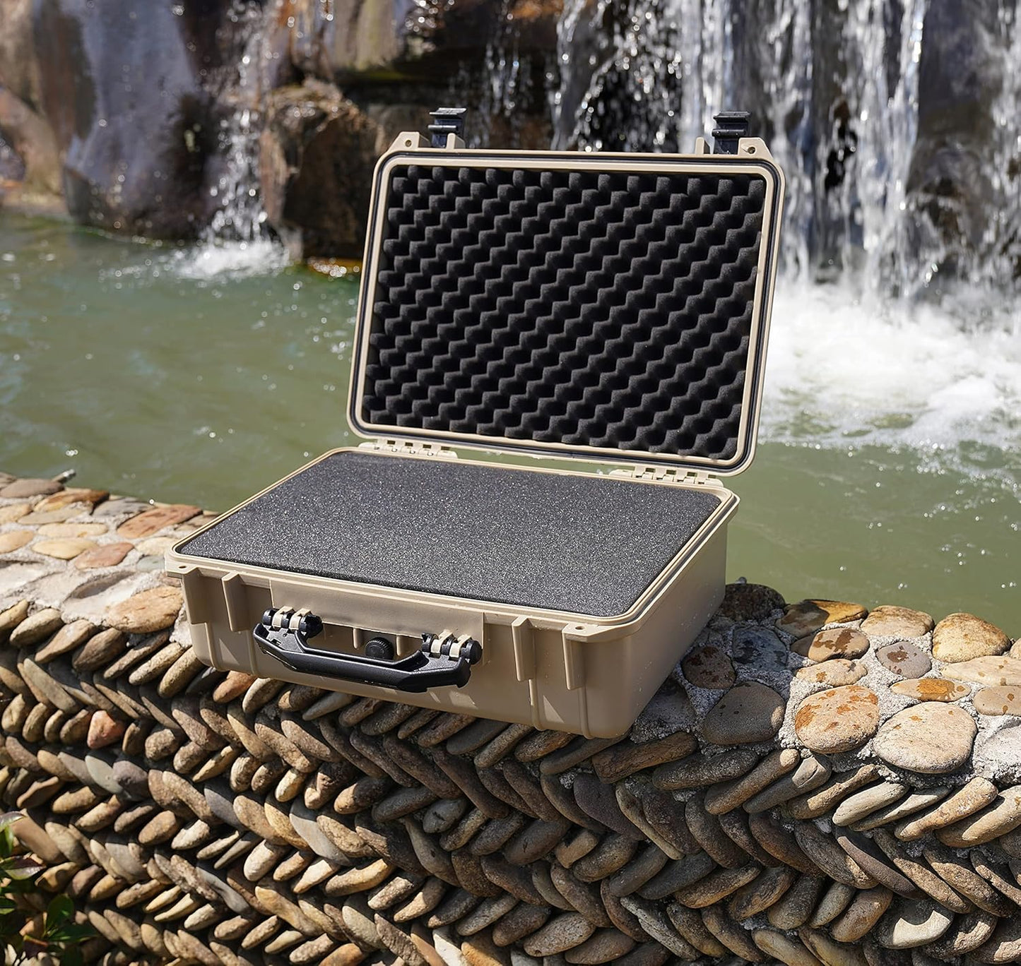 MEIJIA All Weather Portable Waterproof Hard Case,Camera Case with Customizable Fit Foam, Perfectly Protection of Camera, Drones,Pistols,Lens,Equipments,18.5 x14.06x6.93inches