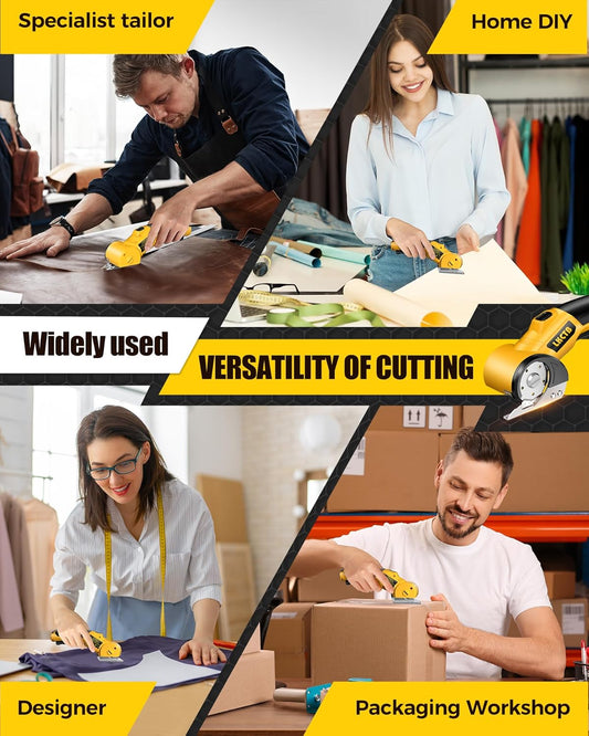 Electric Scissors with LED Light – Brushless Motor Cardboard Cutter, 2000mAh Rechargeable Battery, Tungsten Steel Blade for Cloth, Leather, Carpet & Cardboard