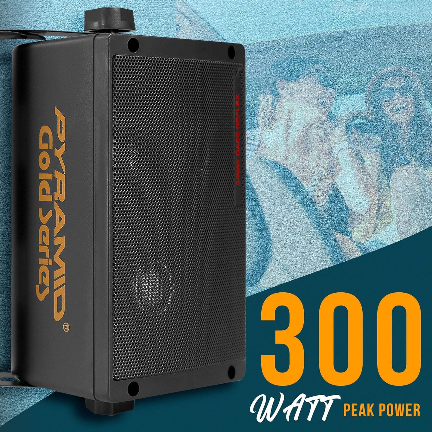 Pyramid Outdoor Speaker, 200 Watt 3-way Mini Box Speaker System, Perfect for Indoor and Outdoor Use, 3.25" Powerful Woofer, Pair