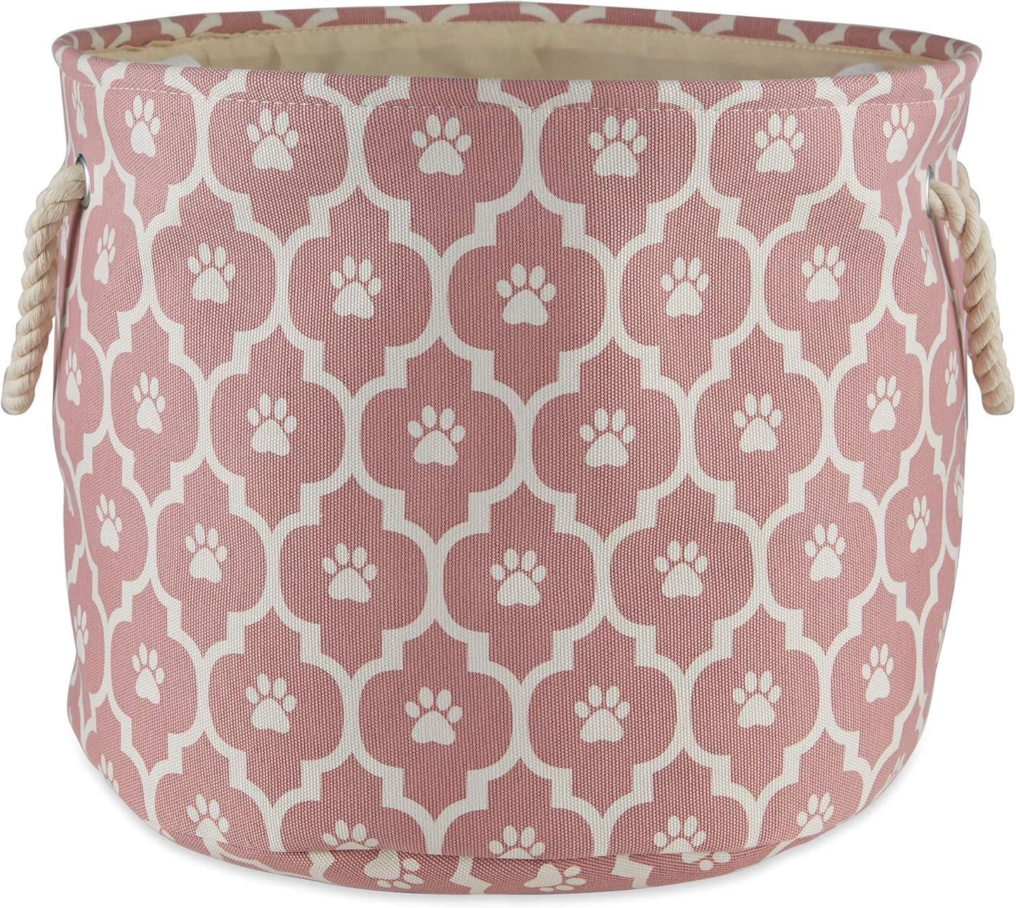 DII Bone Dry RoundSmall Pet Toy and Accessory Storage Bin, 12"(Dia) x9(H), Collapsible Organizer Storage Basket for Home Decor, Pet Toy, Blankets, Leashes and Food-Gray Stripes
