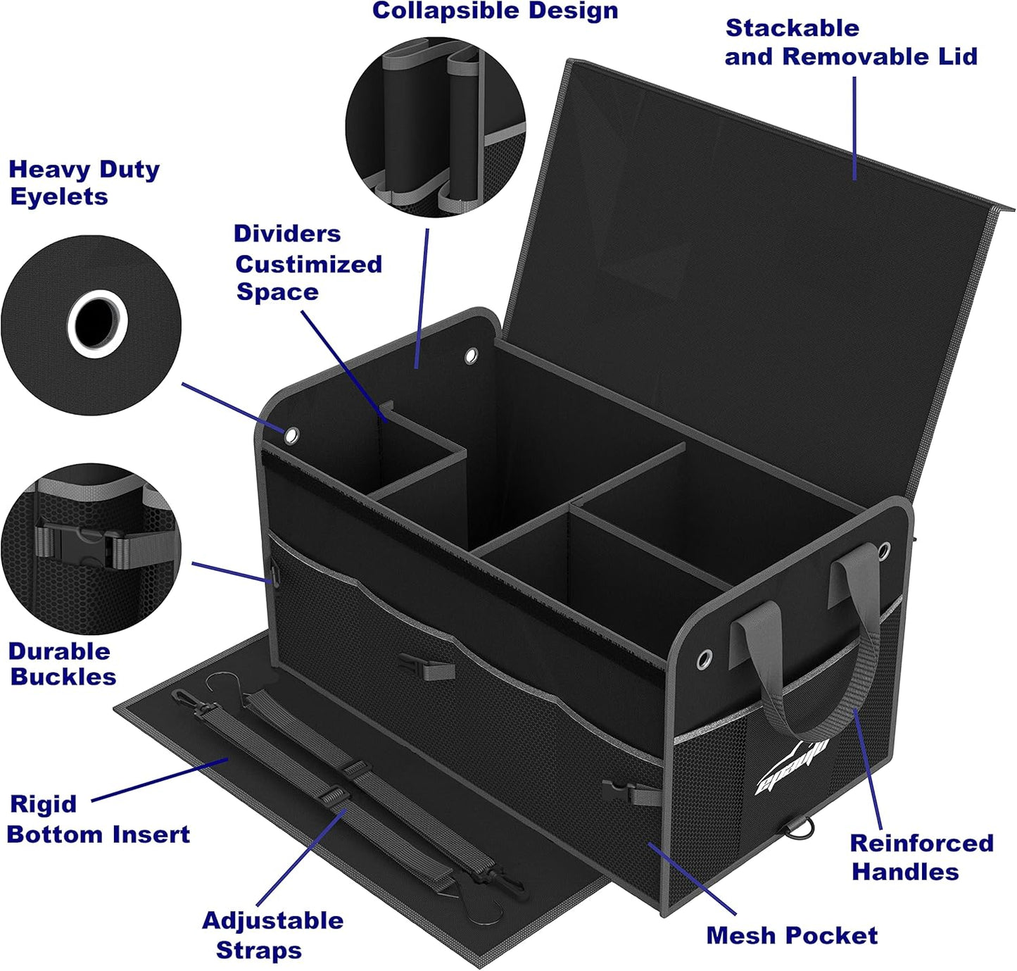 Purilite Select Foldable Car Trunk Organizer