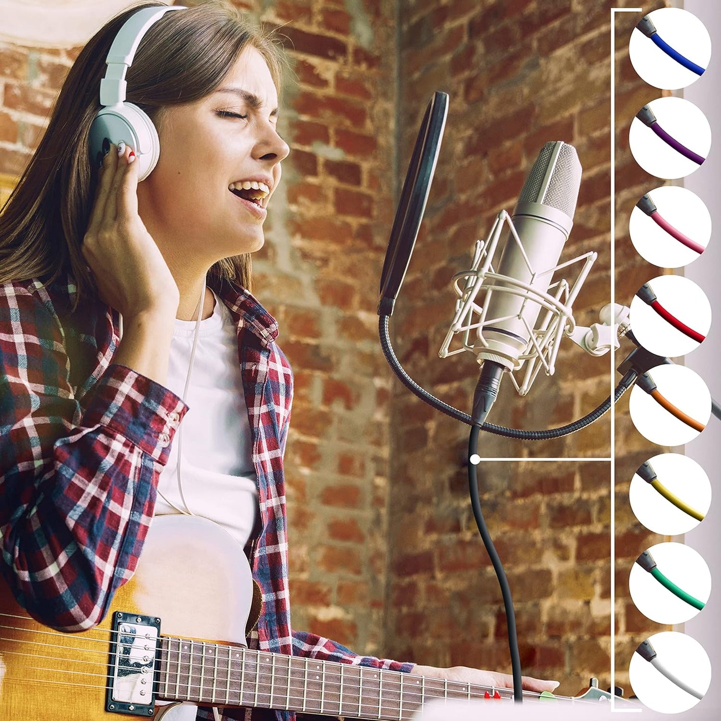 LyxPro 6 Feet XLR Microphone Cable Balanced Male to Female 3 Pin Mic Cord for Powered Speakers Audio Interface Professional Pro Audio Performance and Recording Devices - Blue