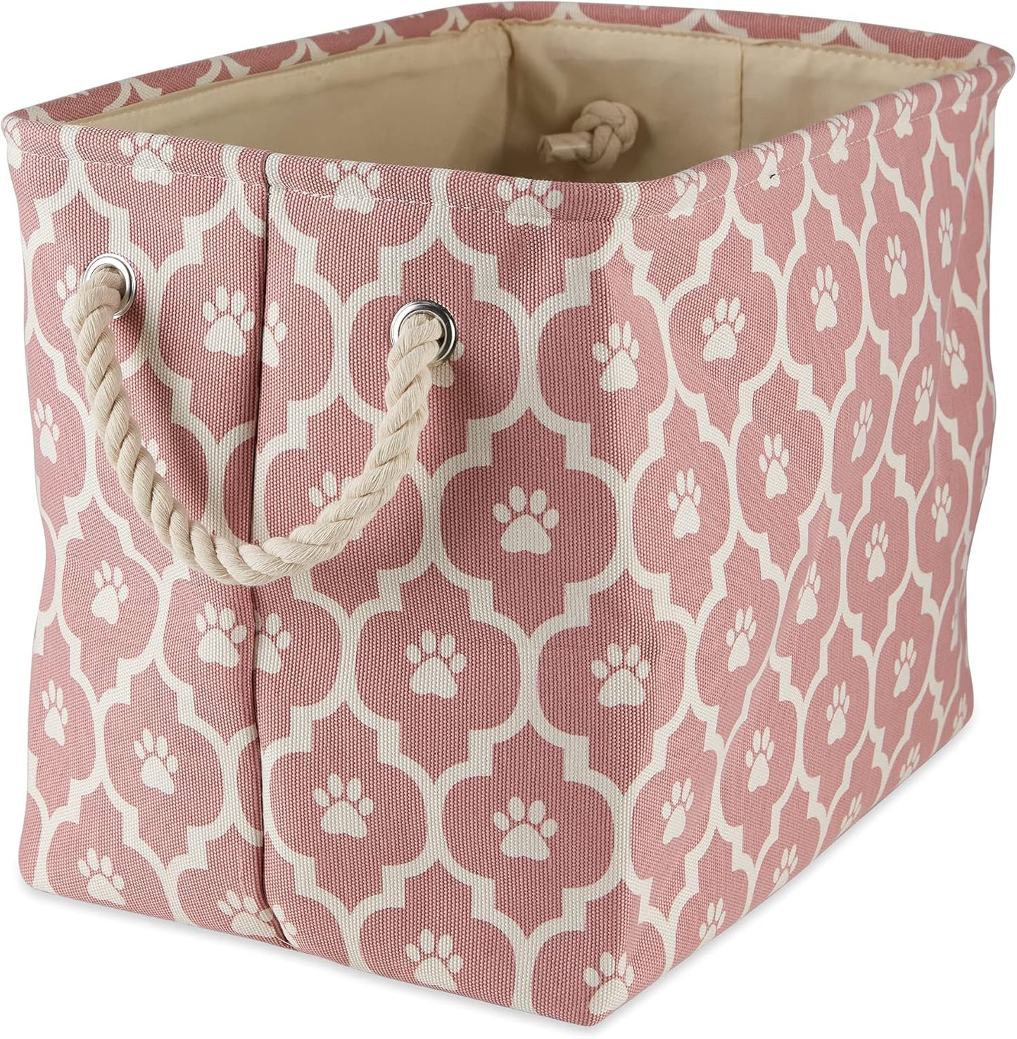 DII Bone Dry RoundSmall Pet Toy and Accessory Storage Bin, 12"(Dia) x9(H), Collapsible Organizer Storage Basket for Home Decor, Pet Toy, Blankets, Leashes and Food-Gray Stripes