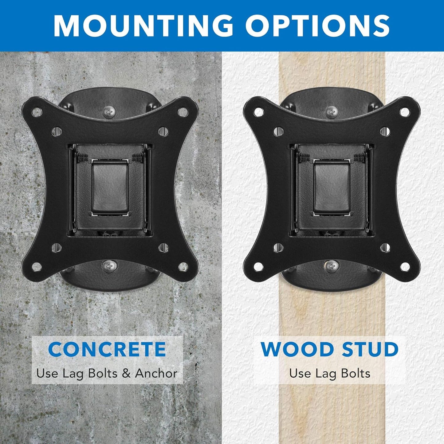 Mount-It! MI-2829 Small TV Monitor Wall Mount | RV TV Mount | VESA Wall Mount | Fits 19 20 21 22 23 24 25 27 32 Inch Screens | 75 100 VESA Compatible | Low-Profile Slim Design | 44lb Capacity