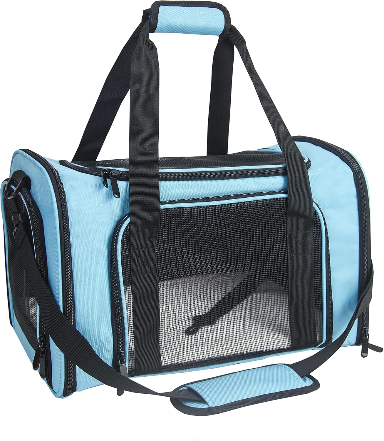 NextFri Soft Sided Carrier for Cats Dogs,TSA Airline Approved Collapsible Travel Pet Carrier (Magenta, Medium)