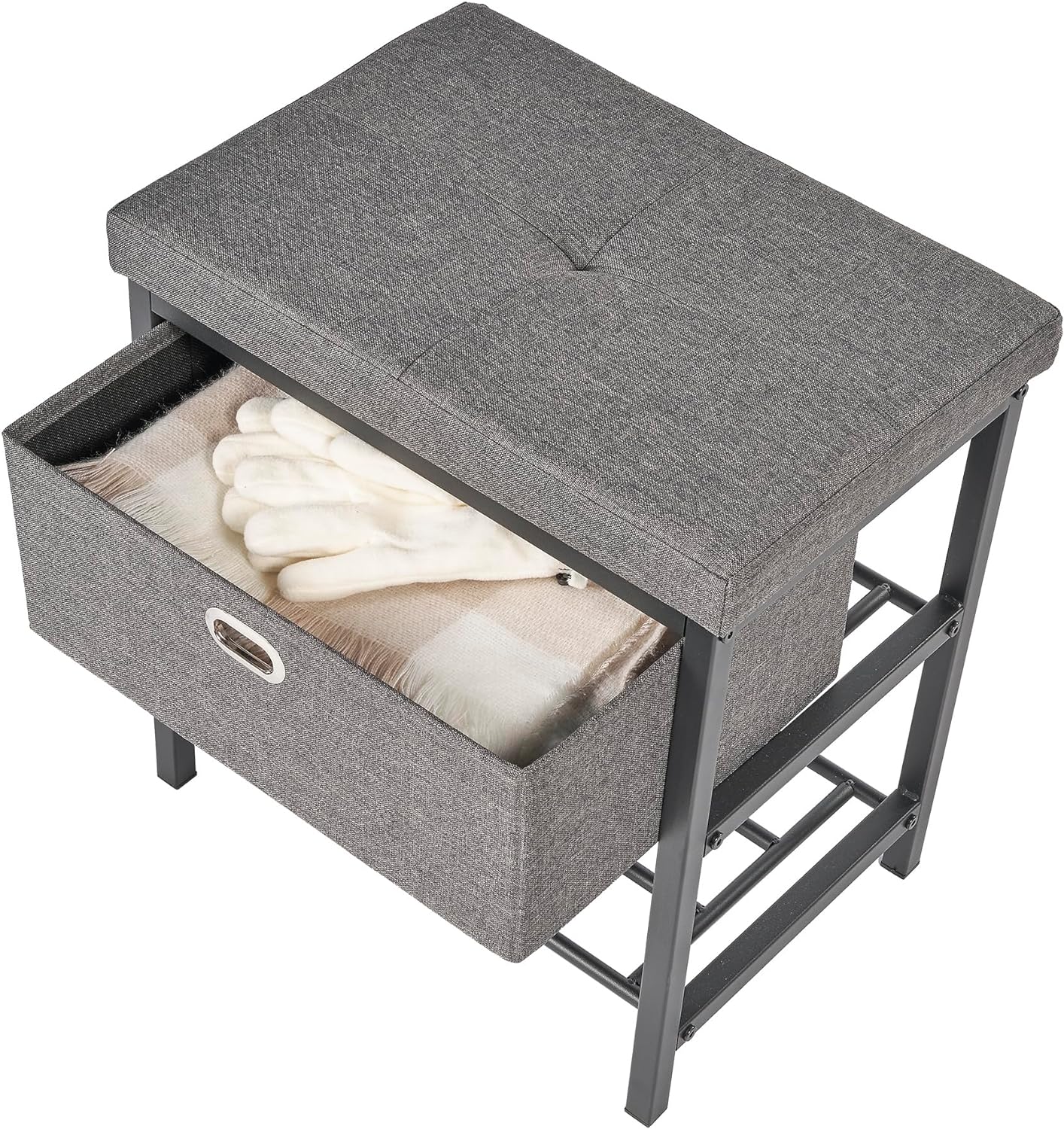 Neatfreak Storage Bench With Drawer - Entryway Seat With Shoe Rack - Home Decor Stool for Mudroom, Foyer or Foot Rest - 13 x 18 x 19 Inch