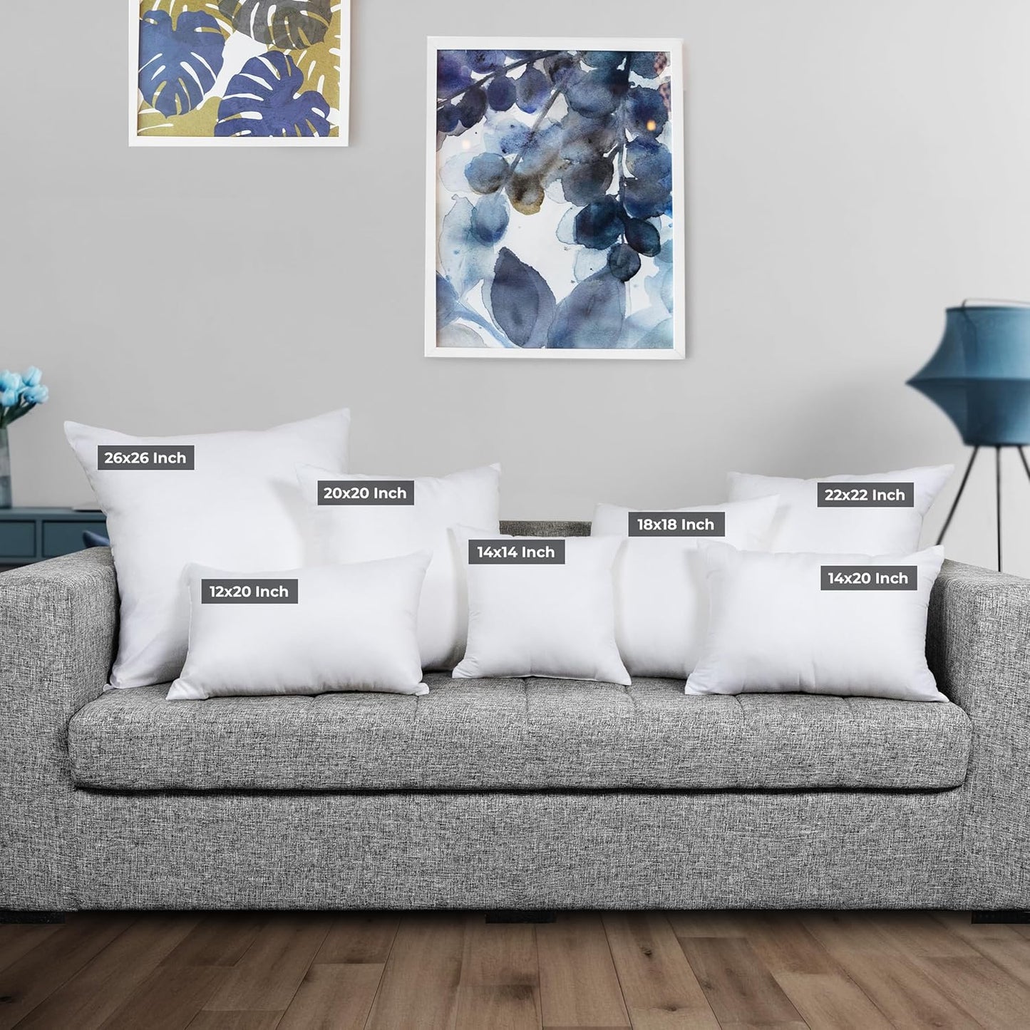 Utopia Bedding Throw Pillows Insert (Pack of 2, White) - 20 x 20 Inches Bed and Couch Pillows - Indoor Decorative Pillow