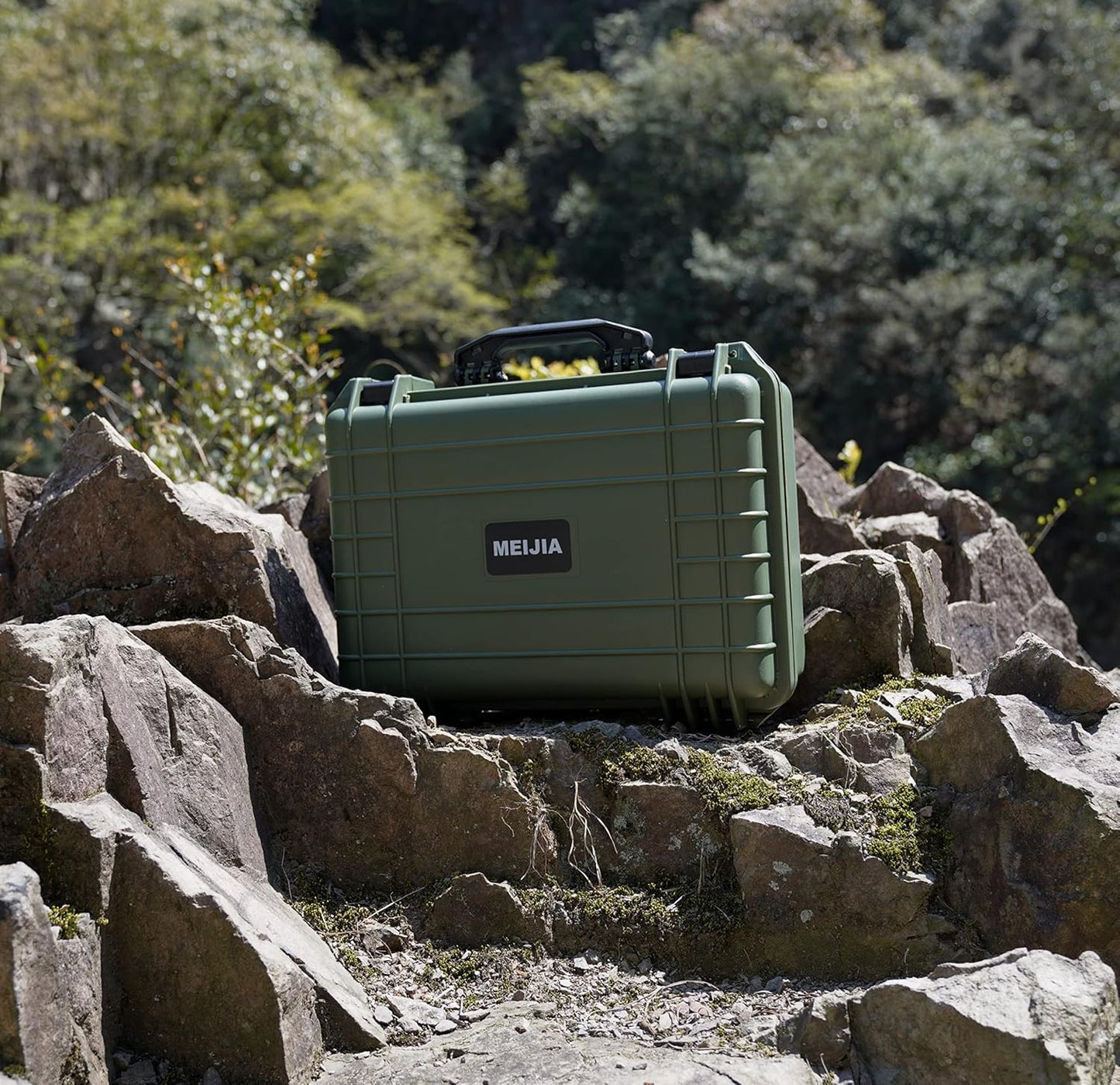 MEIJIA Portable All Weather Waterproof Protective Case,Hard Case,Camera Case with Customized Fit Foam,Fit Use of Drones,Camera,Equipments,Pistols,13.35 x11.63x5.98inches (Yellow)