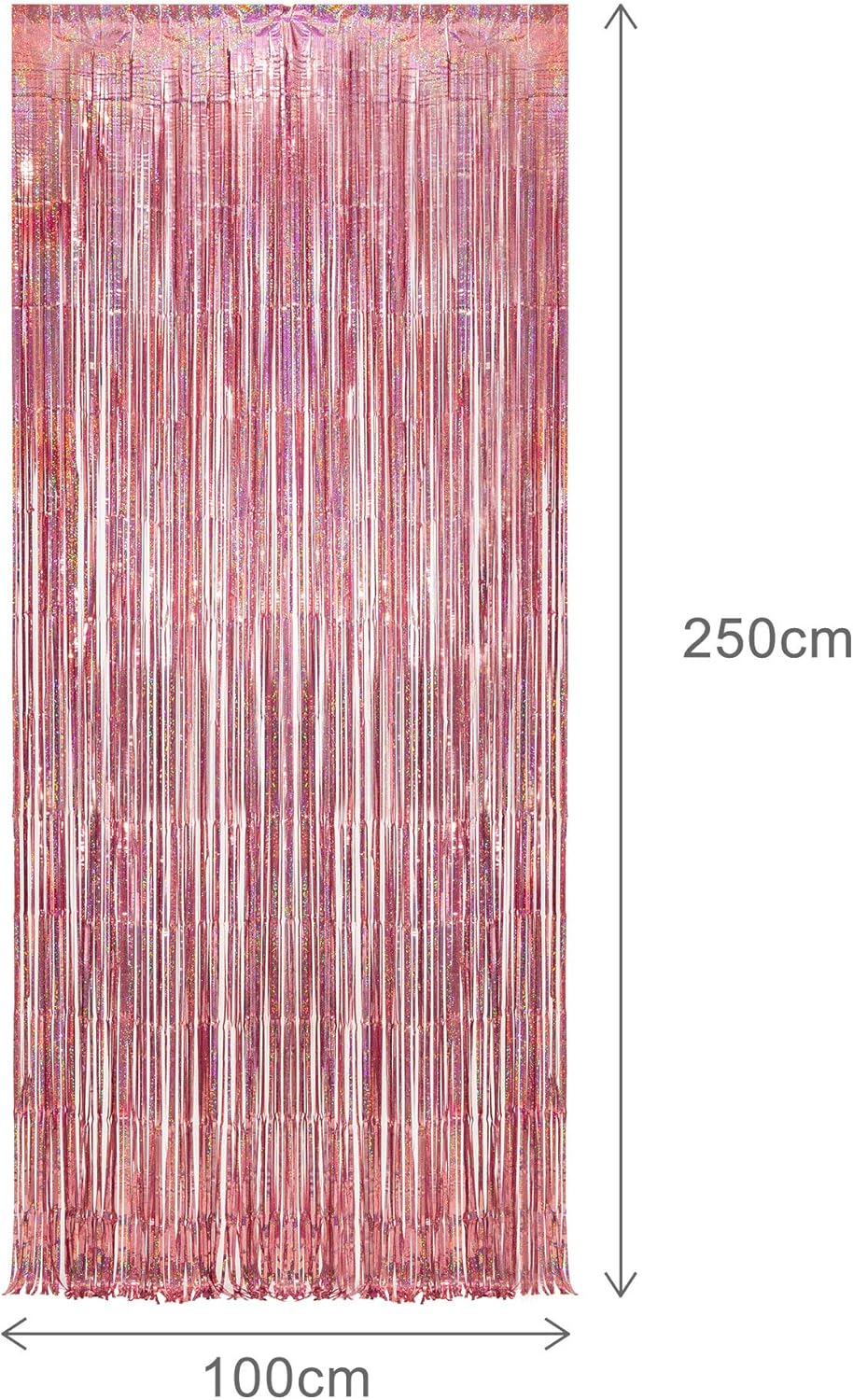 GREATRIL Iridescent Party Tinsel Fringe Backdrop Decorations - Holographic Foil Streamers Curtain for Mermaid/Under The Sea/Frozen/Ocean/Disco/Birthday Themed 3.2ft x 6.5ft - 2 PCS
