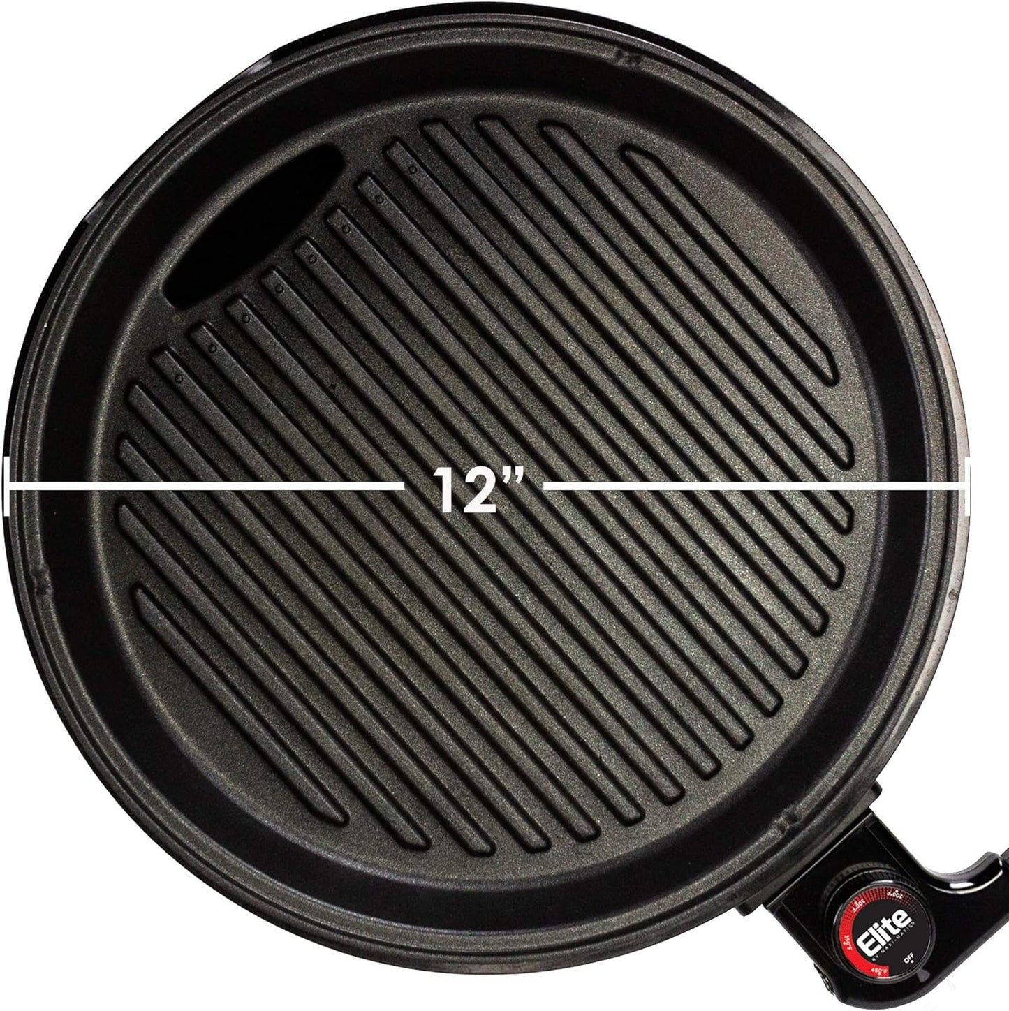 Elite Gourmet EMG6505G Smokeless Indoor Electric BBQ Grill with Glass Lid, Dishwasher Safe, PFOA-Free Nonstick, AdjCatable Temperature, Fast Heat Up, Low-Fat Meals Easy to Clean Design