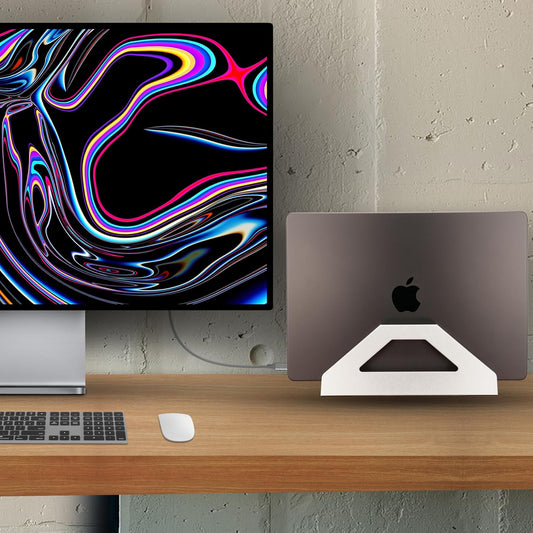 Vertical Laptop Stand for Desk | Tool-Free Adjustable MacBook & Laptop Holder, Space-Saving Aluminum Stand for 10-17" Laptops