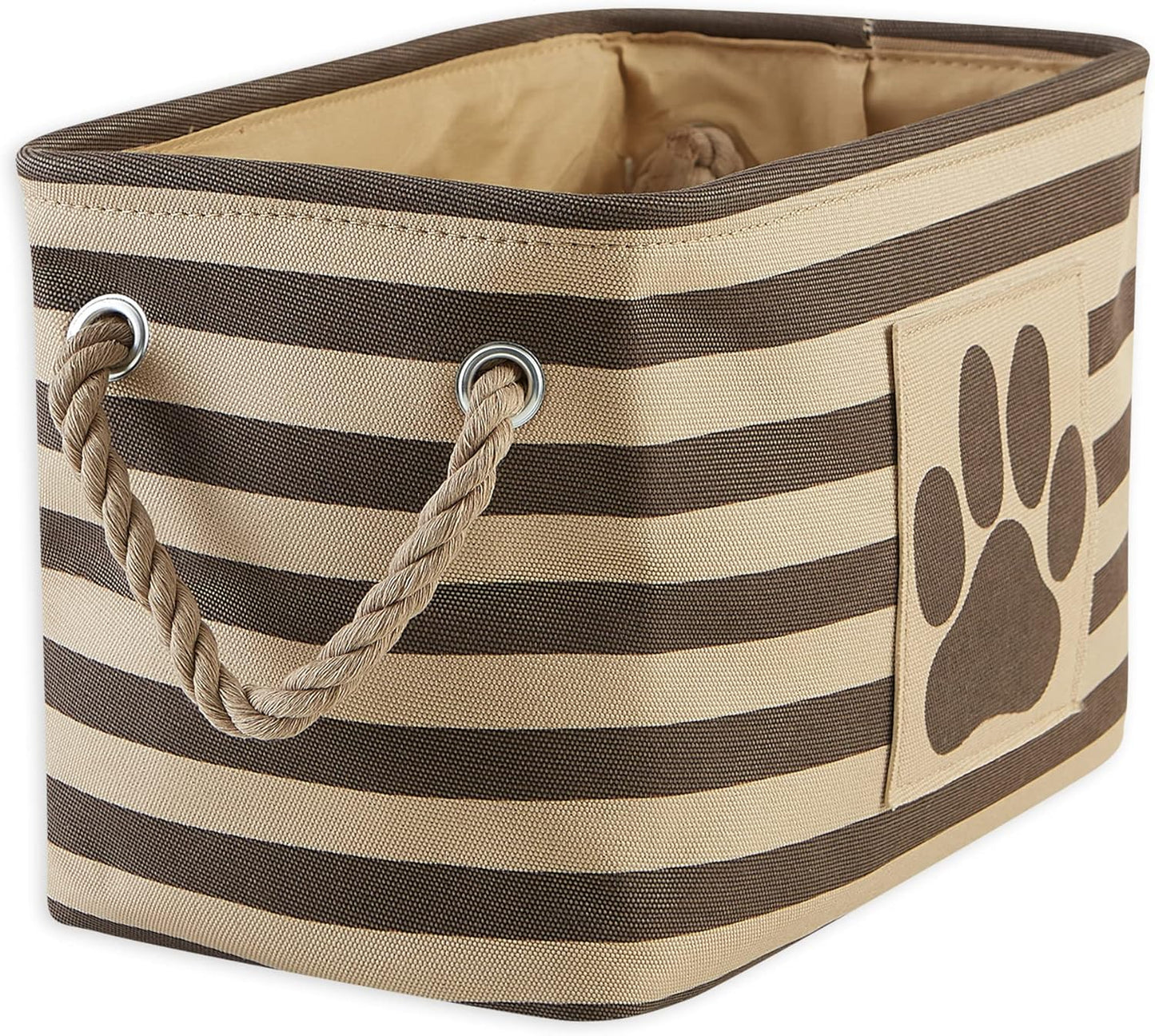 DII Bone Dry RoundSmall Pet Toy and Accessory Storage Bin, 12"(Dia) x9(H), Collapsible Organizer Storage Basket for Home Decor, Pet Toy, Blankets, Leashes and Food-Gray Stripes