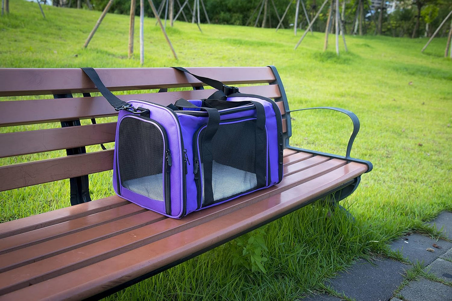 NextFri Soft Sided Carrier for Cats Dogs,TSA Airline Approved Collapsible Travel Pet Carrier (Magenta, Medium)