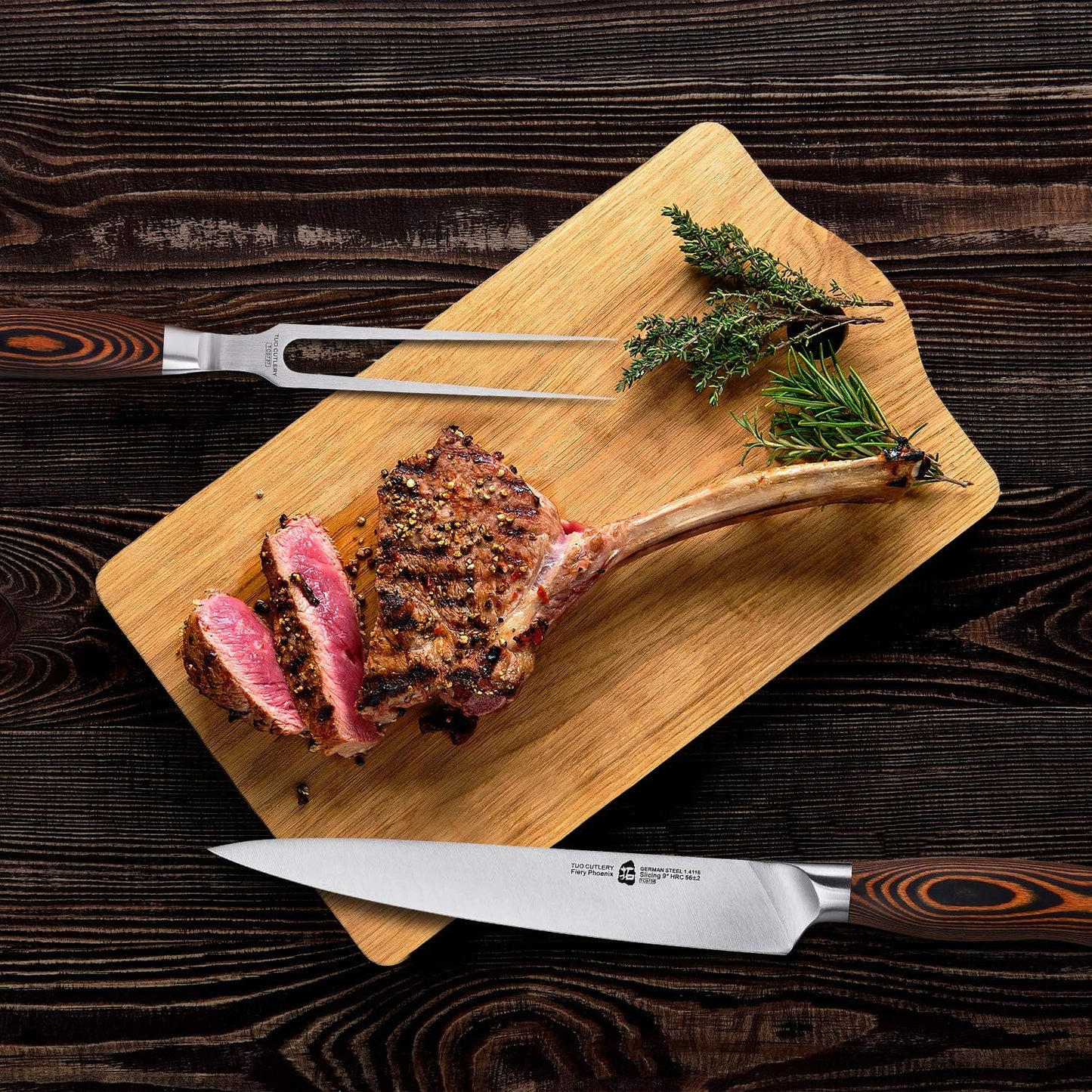 TUO Boning Knife - Razor Sharp Fillet Knife - High Carbon German Stainless Steel Kitchen Cutlery - Pakkawood Handle - Luxurious Gift Box Included - 7 inch - Fiery Phoenix Series