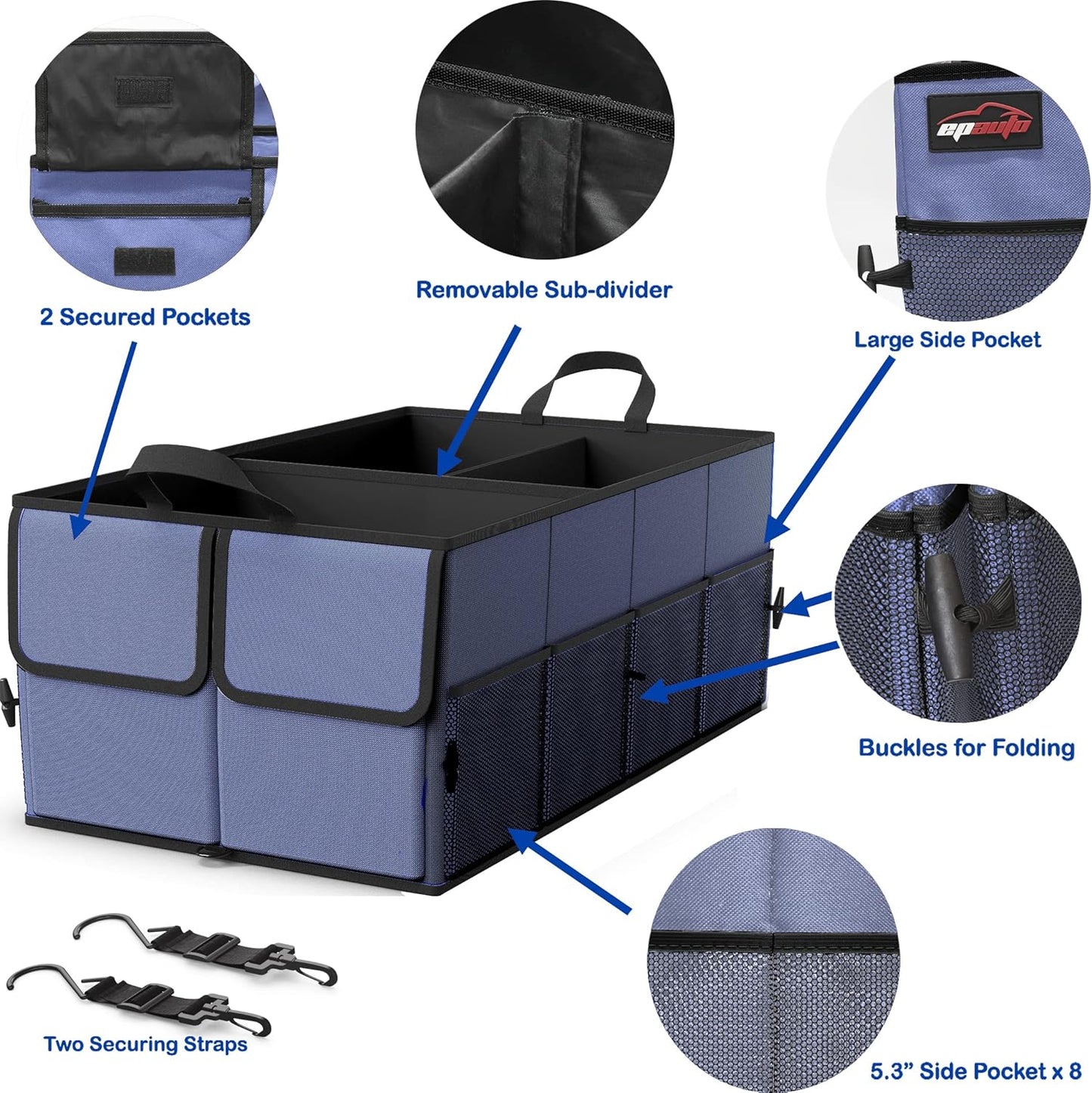 Purilite Select Foldable Car Trunk Organizer