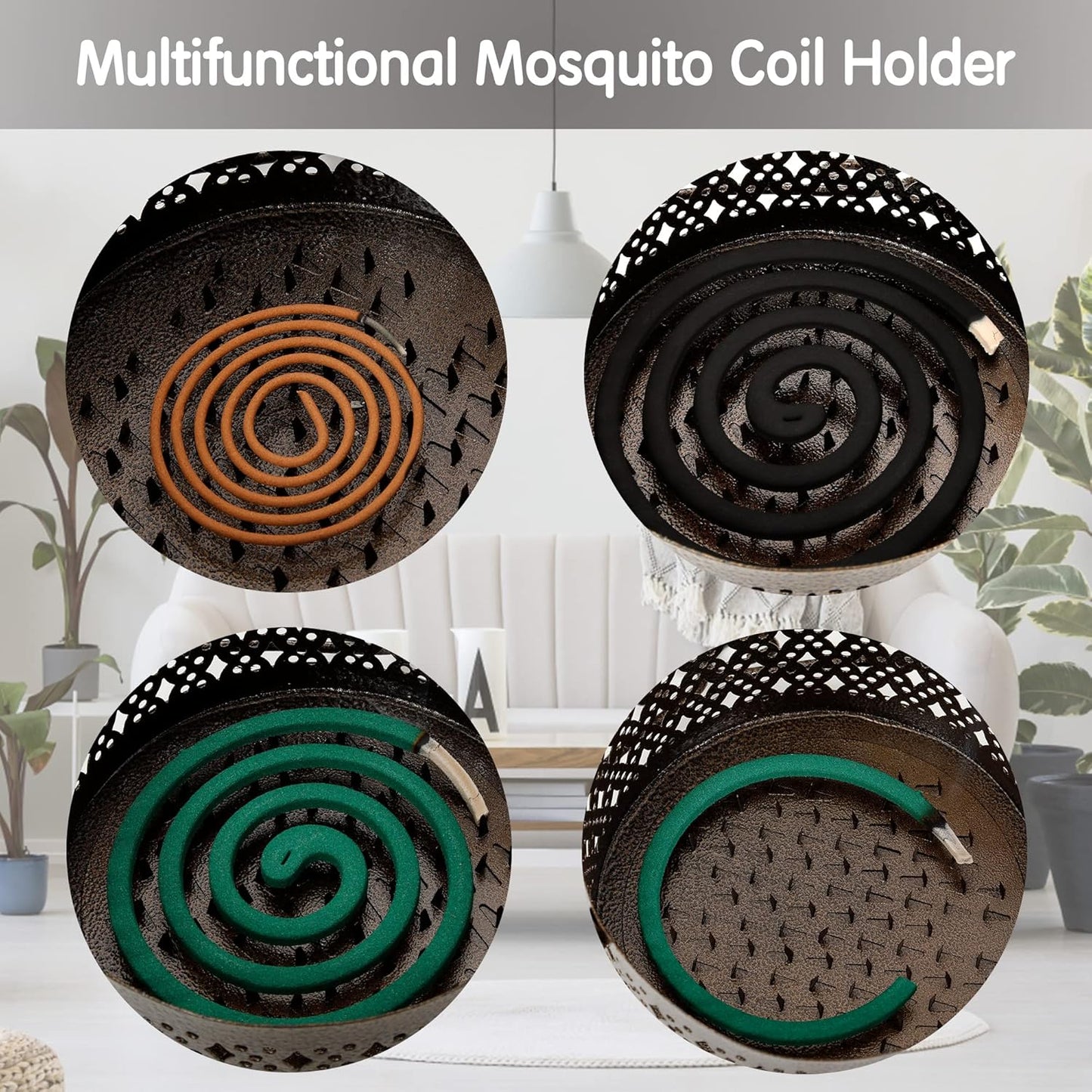 Purilite Select Metal Mosquito Coil Holder with Lid