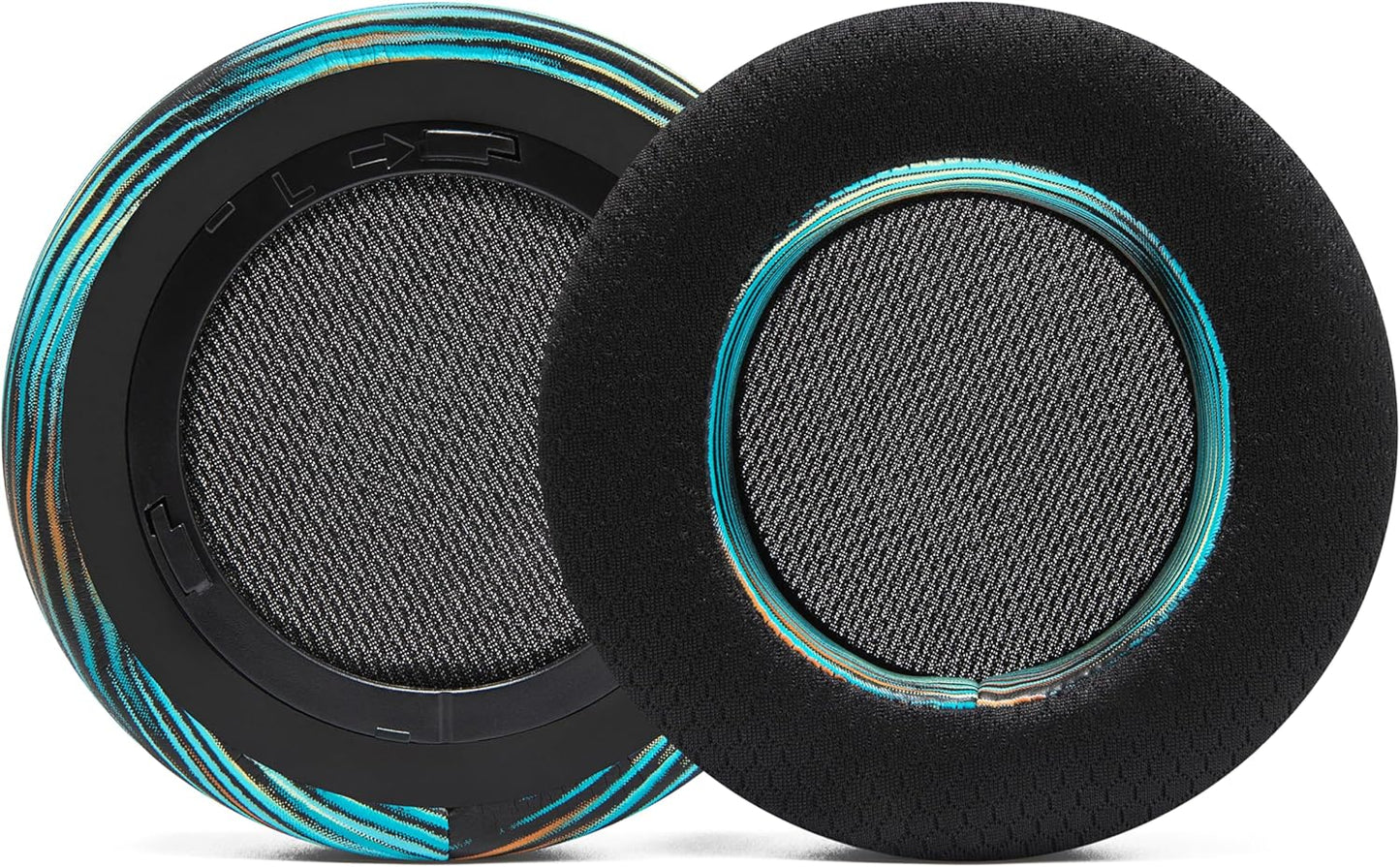 WC Freeze Virtuoso - Hybrid Fabric Cooling Gel Replacement Earpads for Corsair Virtuoso Gaming Headset, Made by Wicked Cushions, Improved Durability, Thickness and Sound Isolation |90s Black
